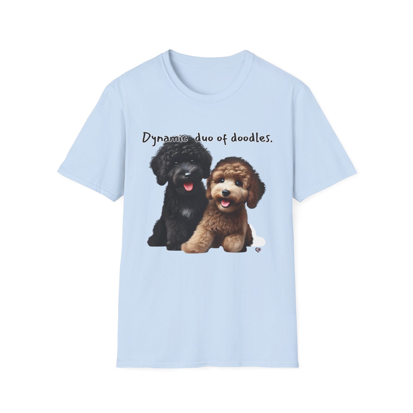 Dynamic Duo of Doodles Unisex T-Shirt, Cute Dog Lover Gift, Pet Owner Tee, Fun Animal Shirt, Perfect for Birthdays, Dog Lovers, Casual Wear