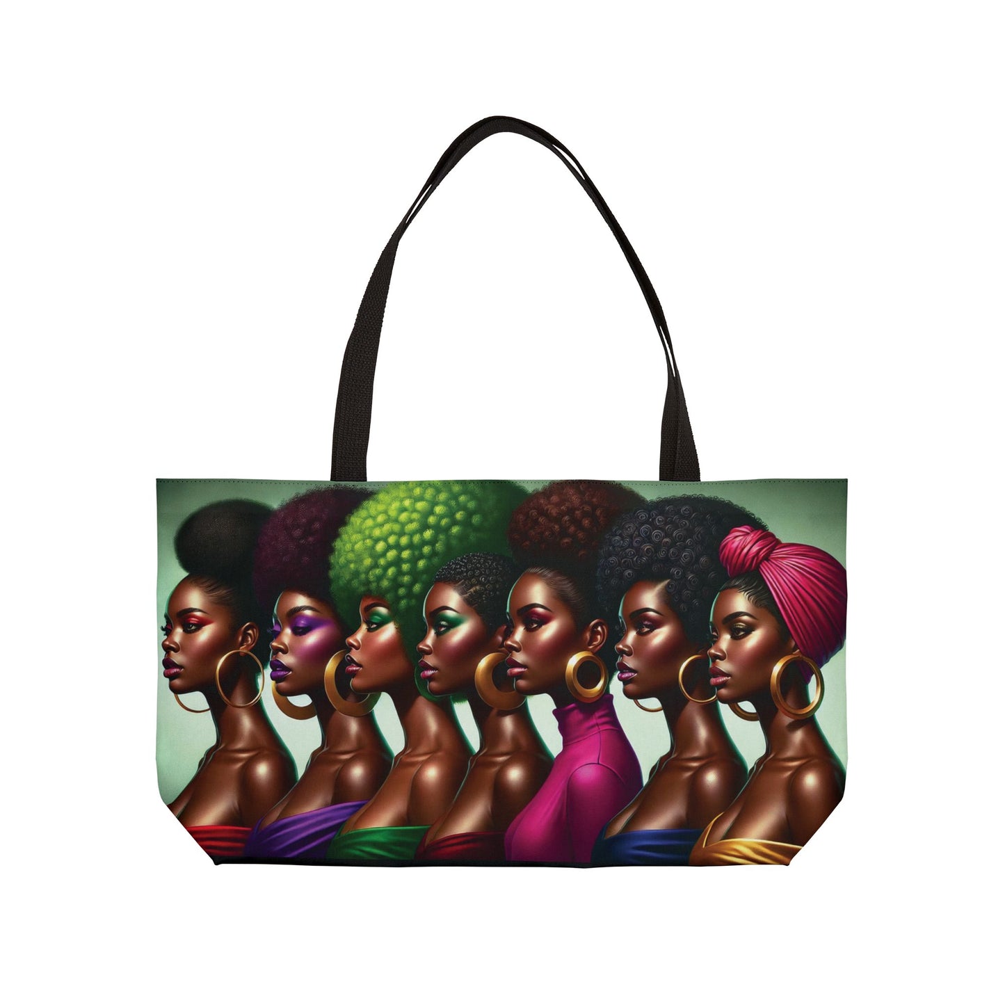 Afrocentric Women Weekender Tote Bag | Colorful Headwraps