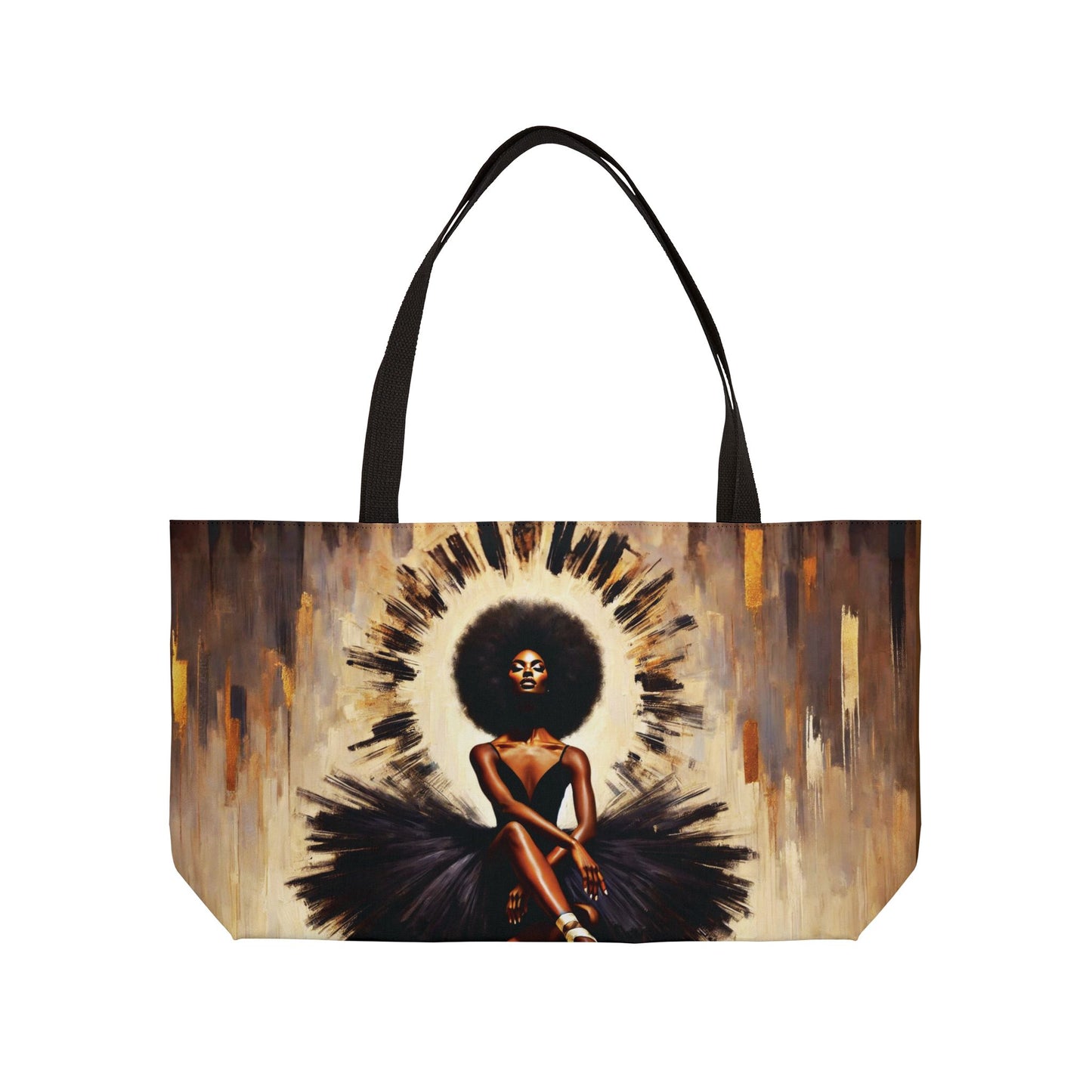 Afro Ballerina Weekender Tote Bag | Black Ballerina Art, Dance Canvas Bag