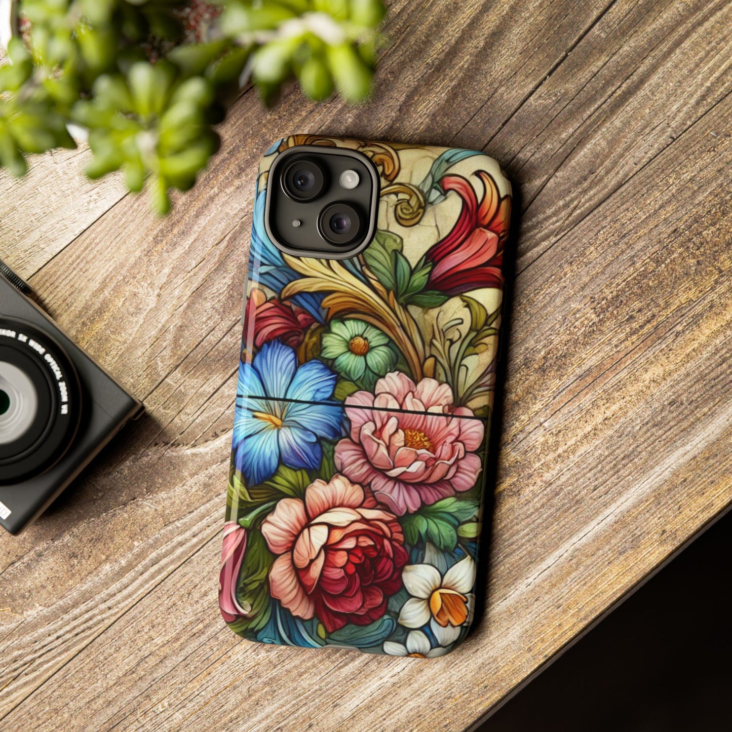 Floral Phone Case, Tough Cases with Colorful Floral Design, Gift for Her, Elegant Phone Cover, Spring Vibes, Unique Design