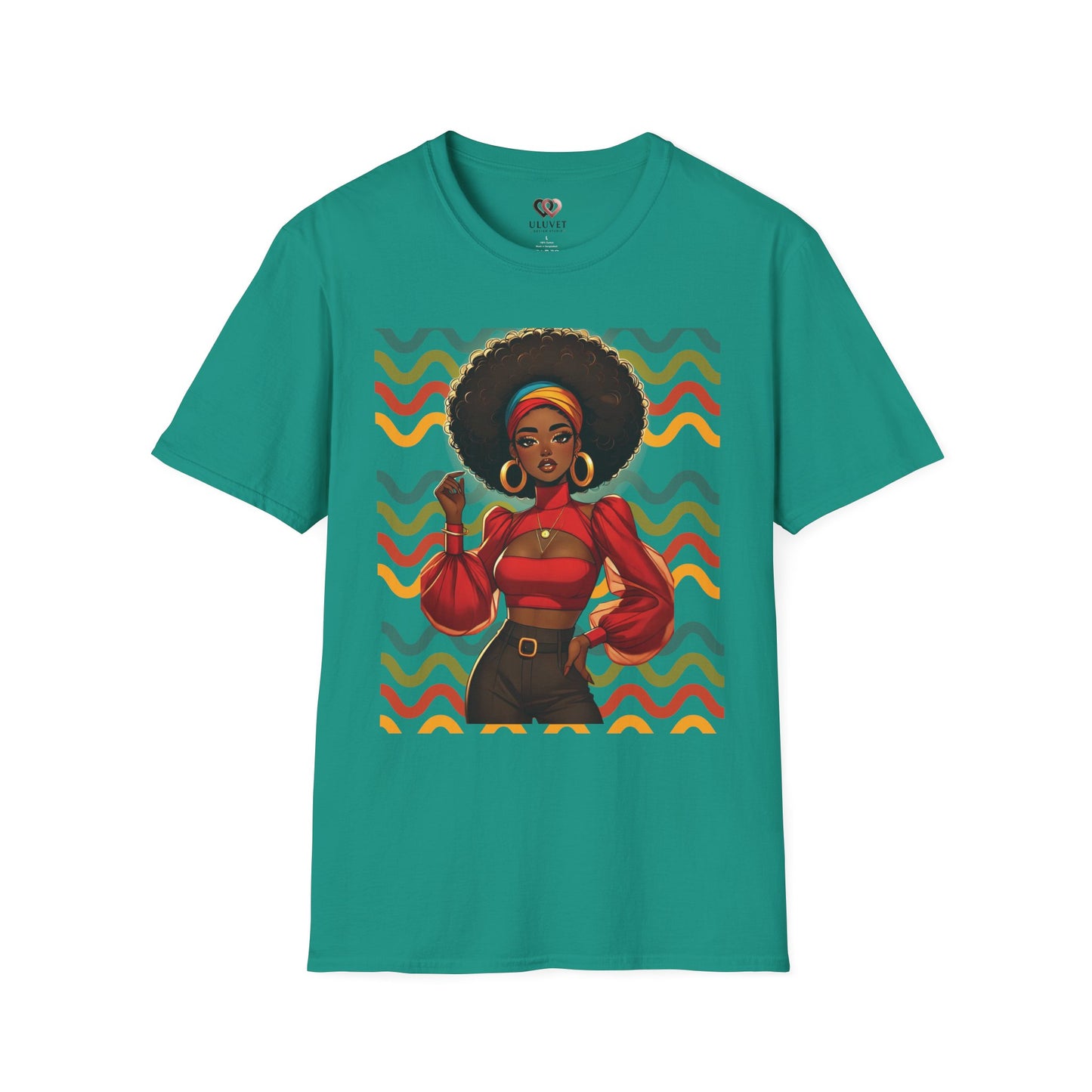 Afro Puff Fashion Tee — Retro Vibes Black Girl Magic T-Shirt