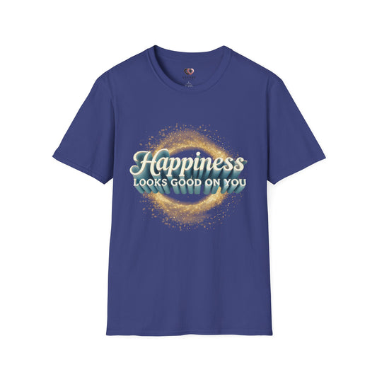 Happiness Looks Good on You T-Shirt, Unisex Softstyle Tee, Positive Vibes Shirt, Casual Gift, Everyday Wear