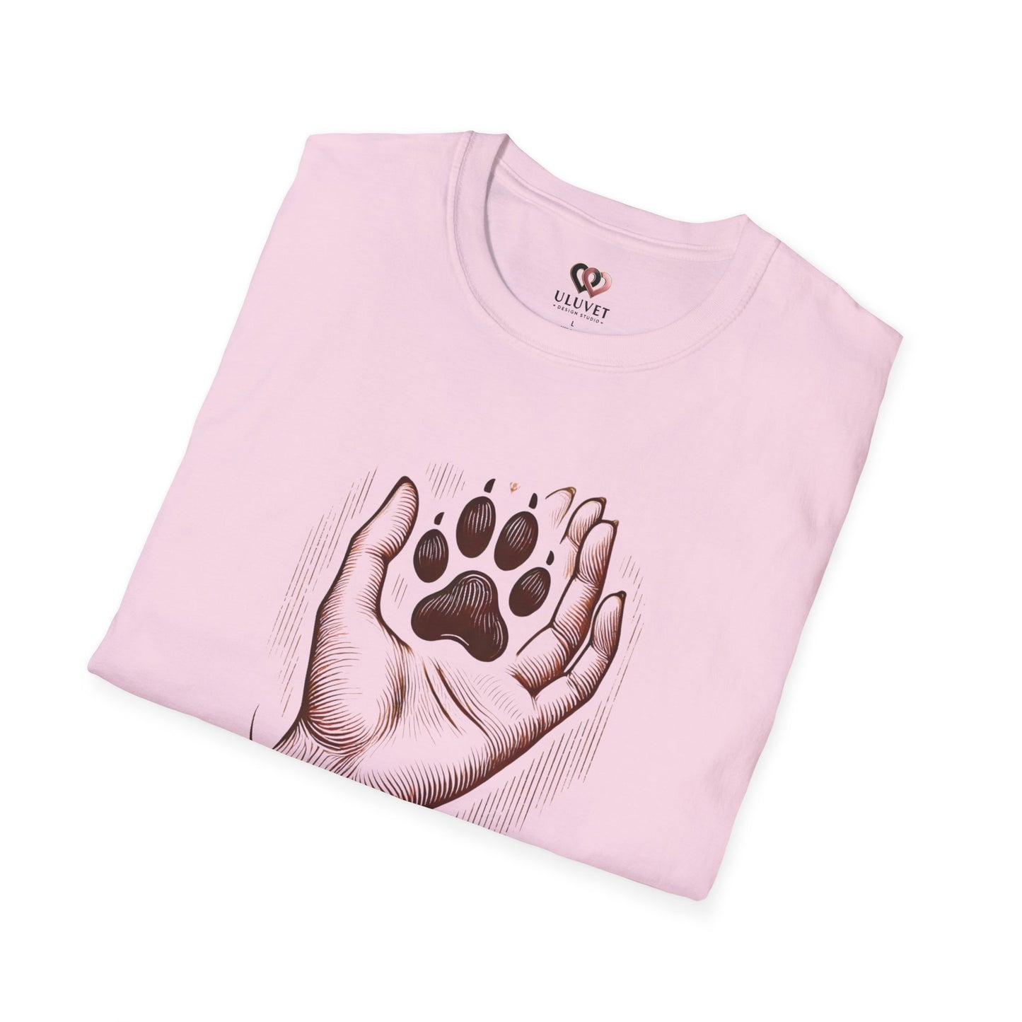 Paw Print Hand Unisex T-Shirt, Pet Lover Gift, Animal Rescue Shirt, Dog Mom Dad Apparel, Birthday, Adoption Day, Casual Wear