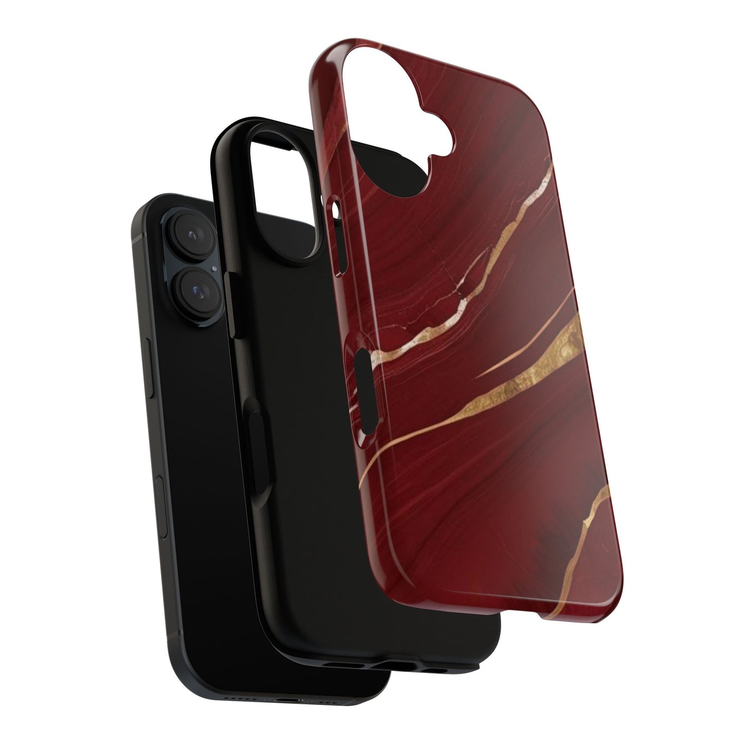 Elegant Red Marble Phone Case - Tough Cases, Stylish Phone Cover, Gift for Her, Luxe Cellphone Protection, Modern Accessories