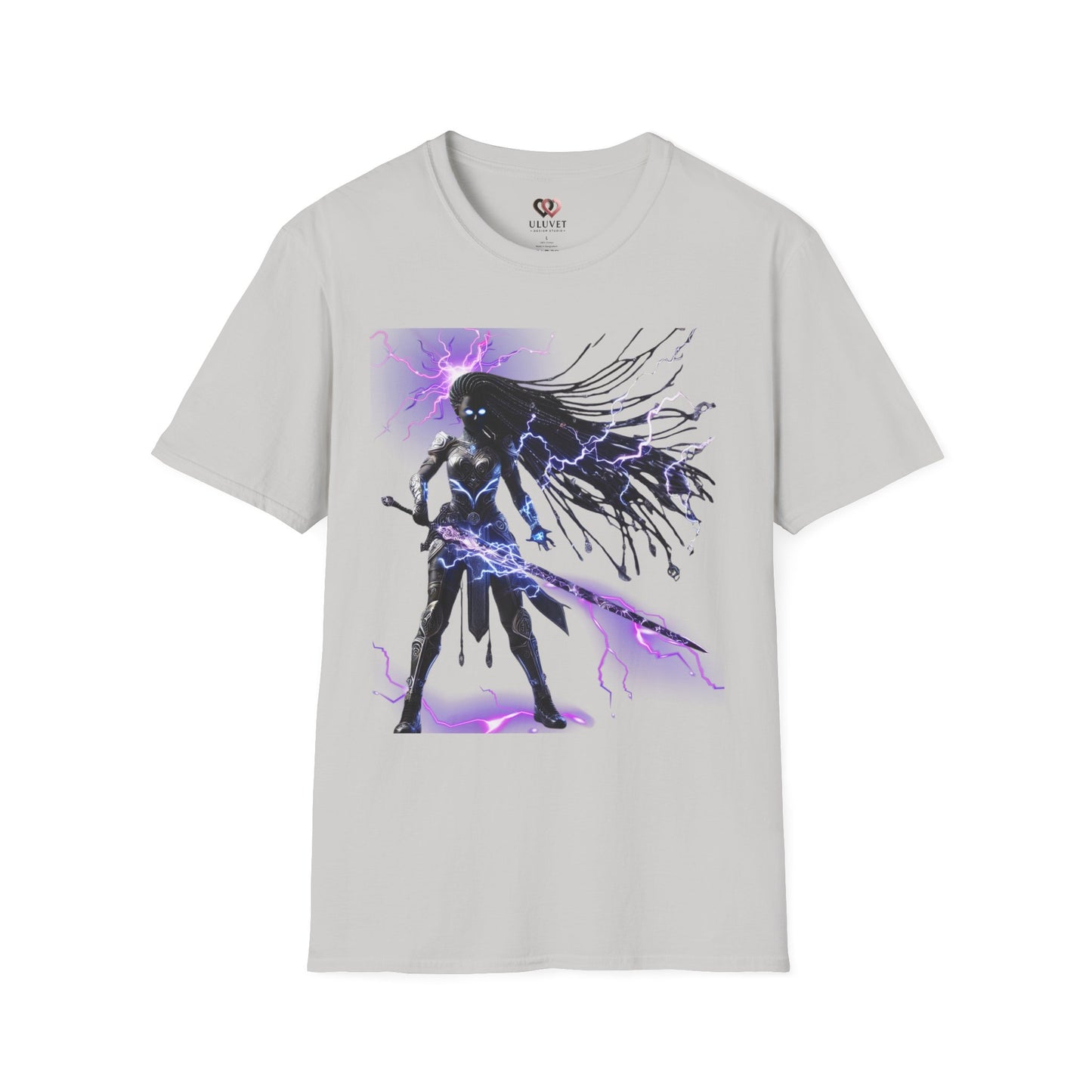 Electrifying Warrior T-Shirt - Unisex Softstyle Tee, Anime Apparel, Boutiques, Gifts for Gamers, Birthday Present, Casual Wear