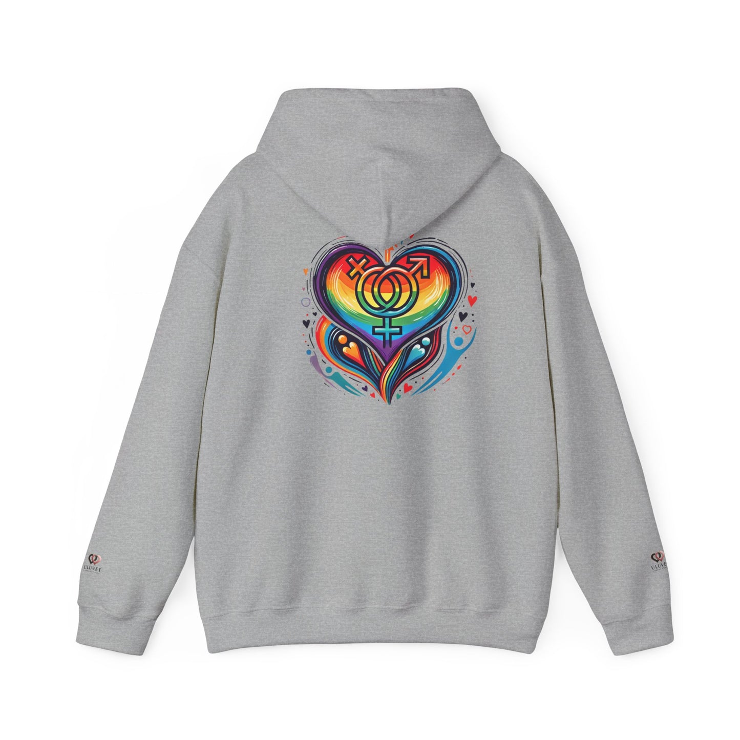 Pride Heart Hoodie, Rainbow Sweatshirt, LGBTQ+ Apparel, Unisex Pullover, Gift for Pride Month