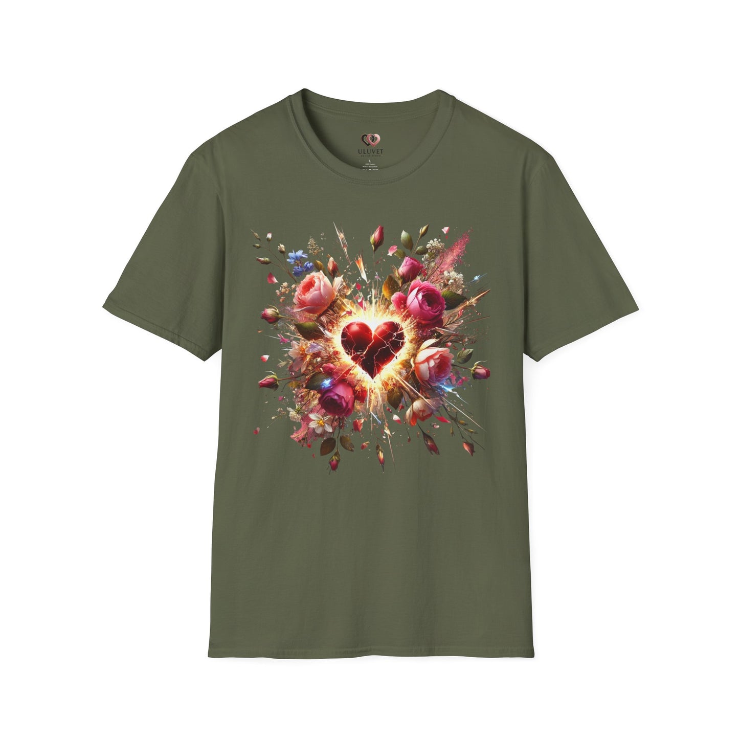 Romantic Floral Heart T-Shirt | Gift for Her | Valentine's Day, Anniversary, Casual Wear, Softstyle Tee, Perfect for Love
