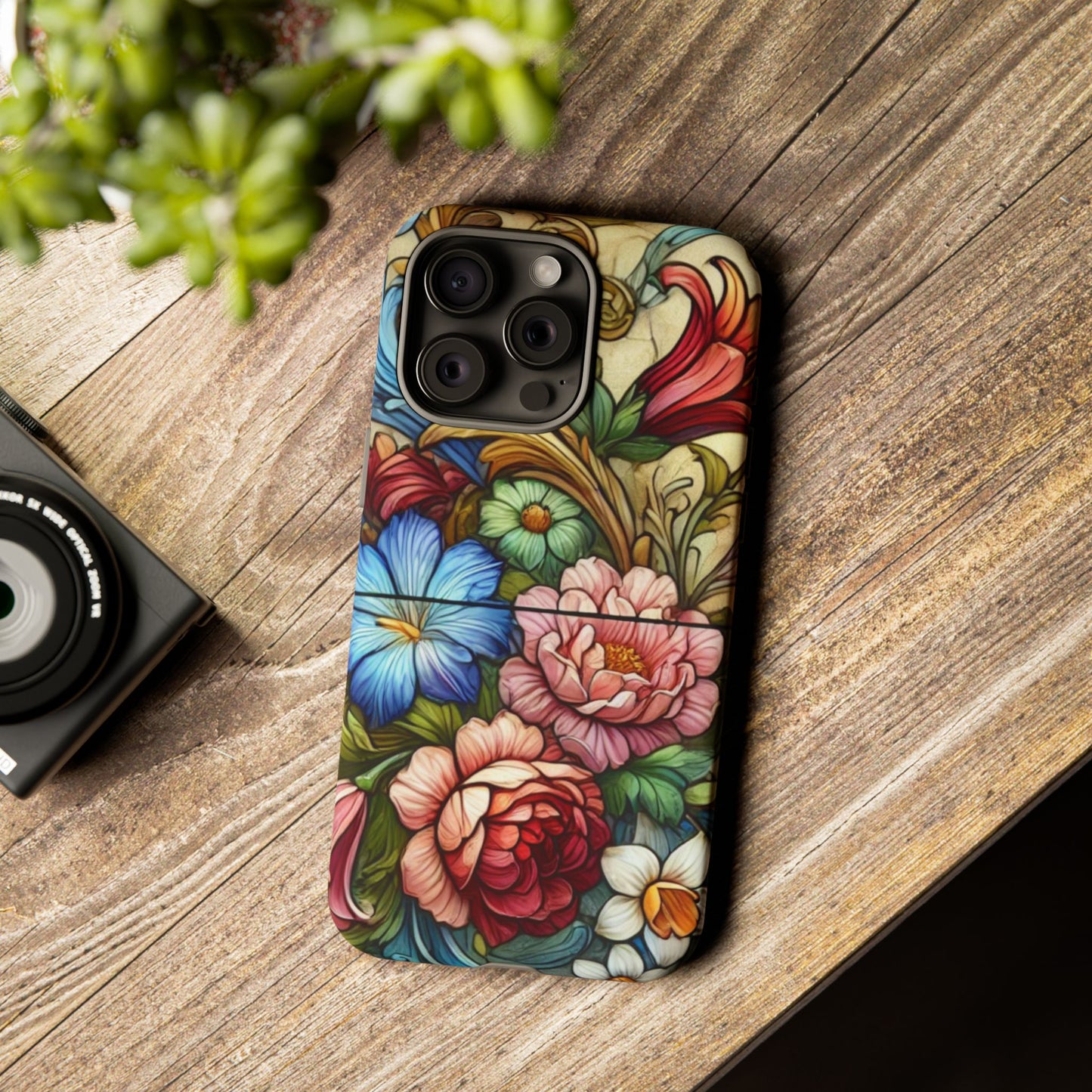 Floral Phone Case, Tough Cases with Colorful Floral Design, Gift for Her, Elegant Phone Cover, Spring Vibes, Unique Design