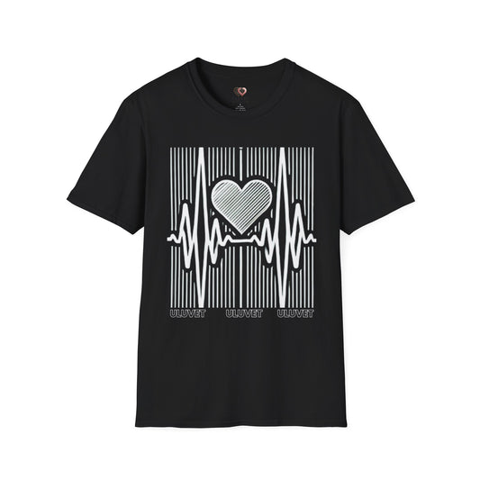 Heartbeat Pulse Love Graphic T-Shirt - Unisex, Perfect for Music Lovers, Gifts, Casual Wear, Everyday Style