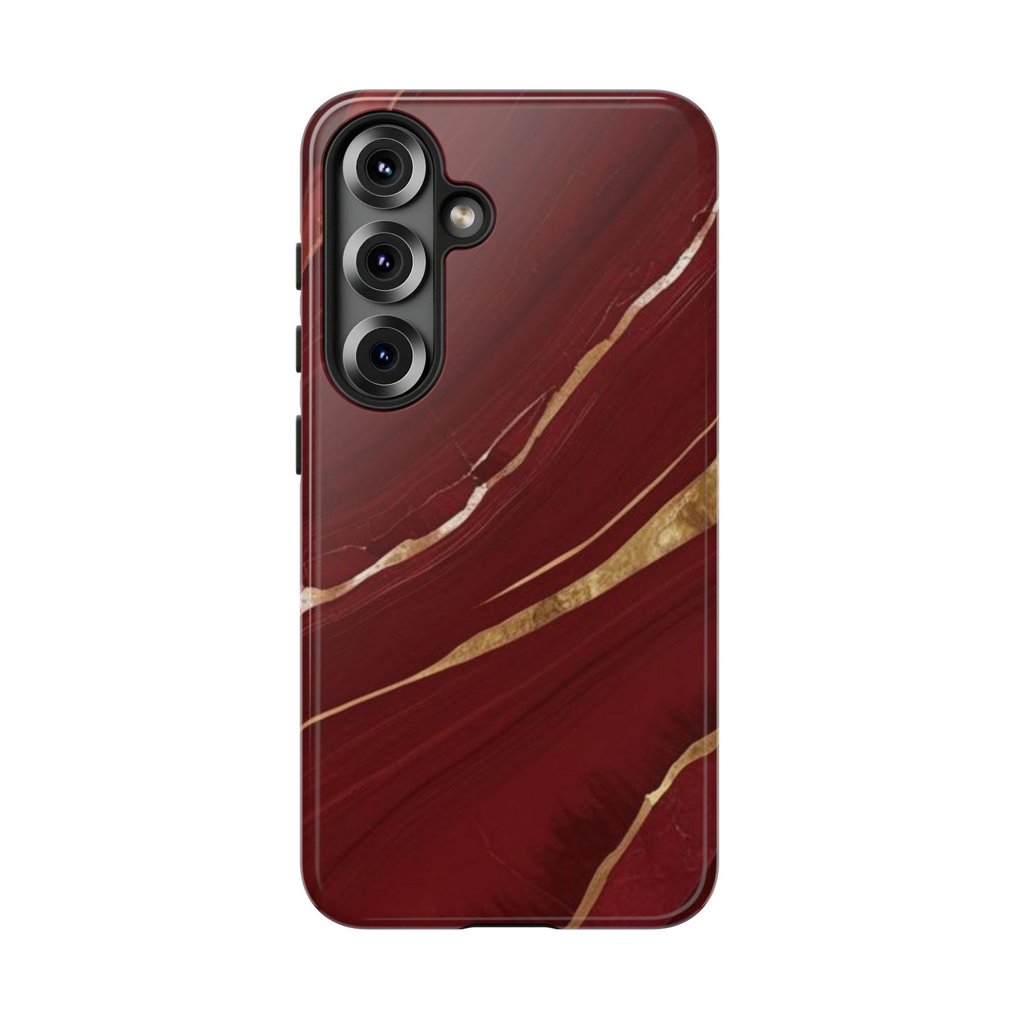 Elegant Red Marble Phone Case - Tough Cases, Stylish Phone Cover, Gift for Her, Luxe Cellphone Protection, Modern Accessories
