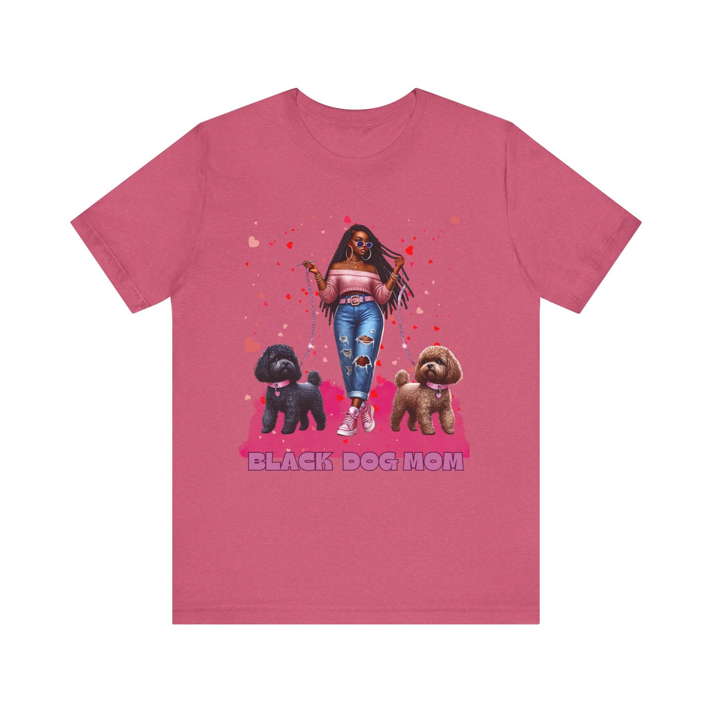 Black Dog Mom Tee, Cute Dog Lover Shirt, Pet Owner Gift, Valentine's Day Gift, Dog Mom Apparel, Animal Lover T-Shirt, Casual Style