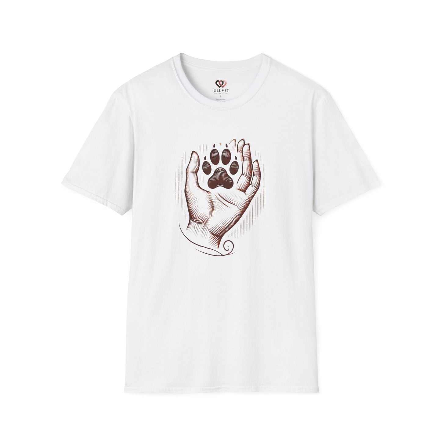 Paw Print Hand Unisex T-Shirt, Pet Lover Gift, Animal Rescue Shirt, Dog Mom Dad Apparel, Birthday, Adoption Day, Casual Wear