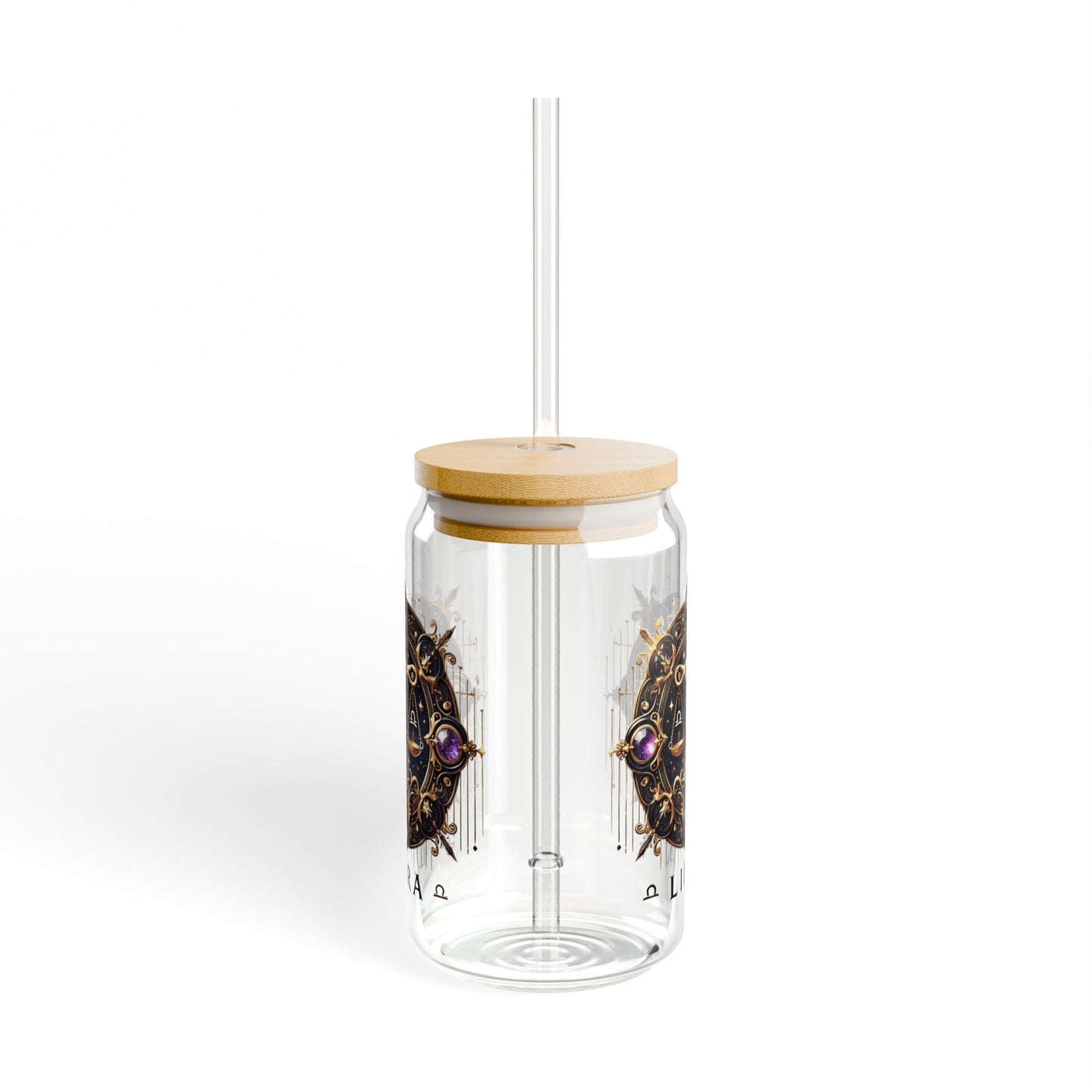 Libra Sipper Glass, 16oz - Zodiac Drinkware, Astrology Glass, Gift for Libra, Personalized Glass, Eco-Friendly Straw Cup