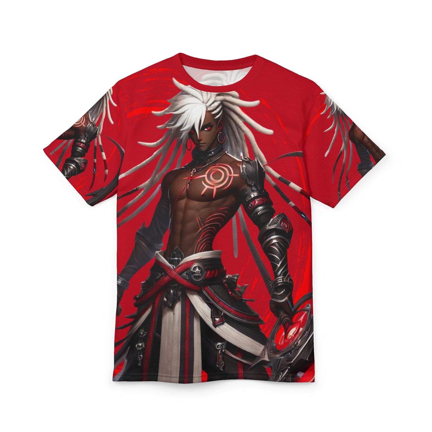 Warrior God All-Over Print Tee — Dark Fantasy Anime Character