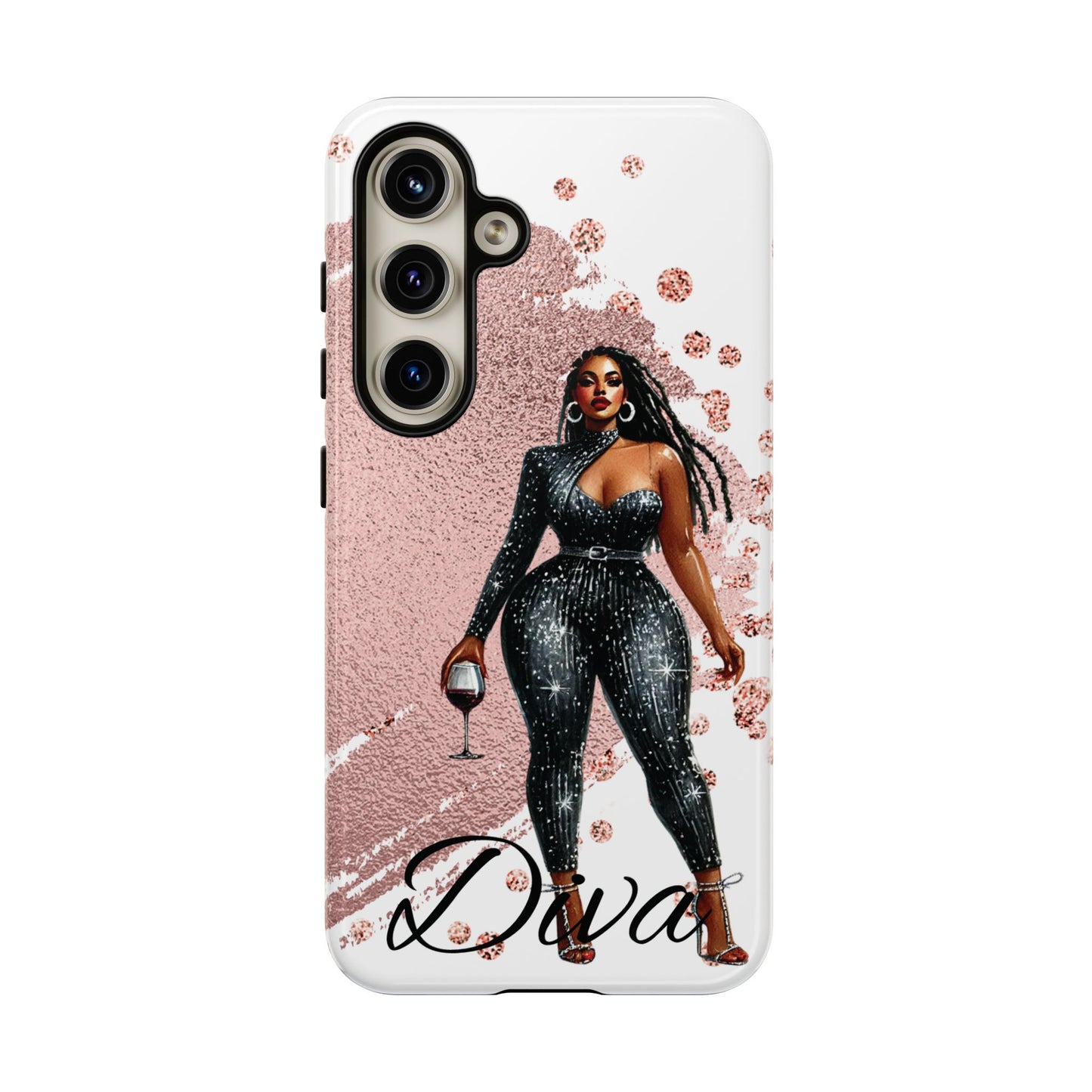 Glamorous Diva Cell Phone Case, Stylish Female Beauty Cover, Tough Cases for Women, Fabulous Girl Boss Accessories, Fashionable Lady Phone