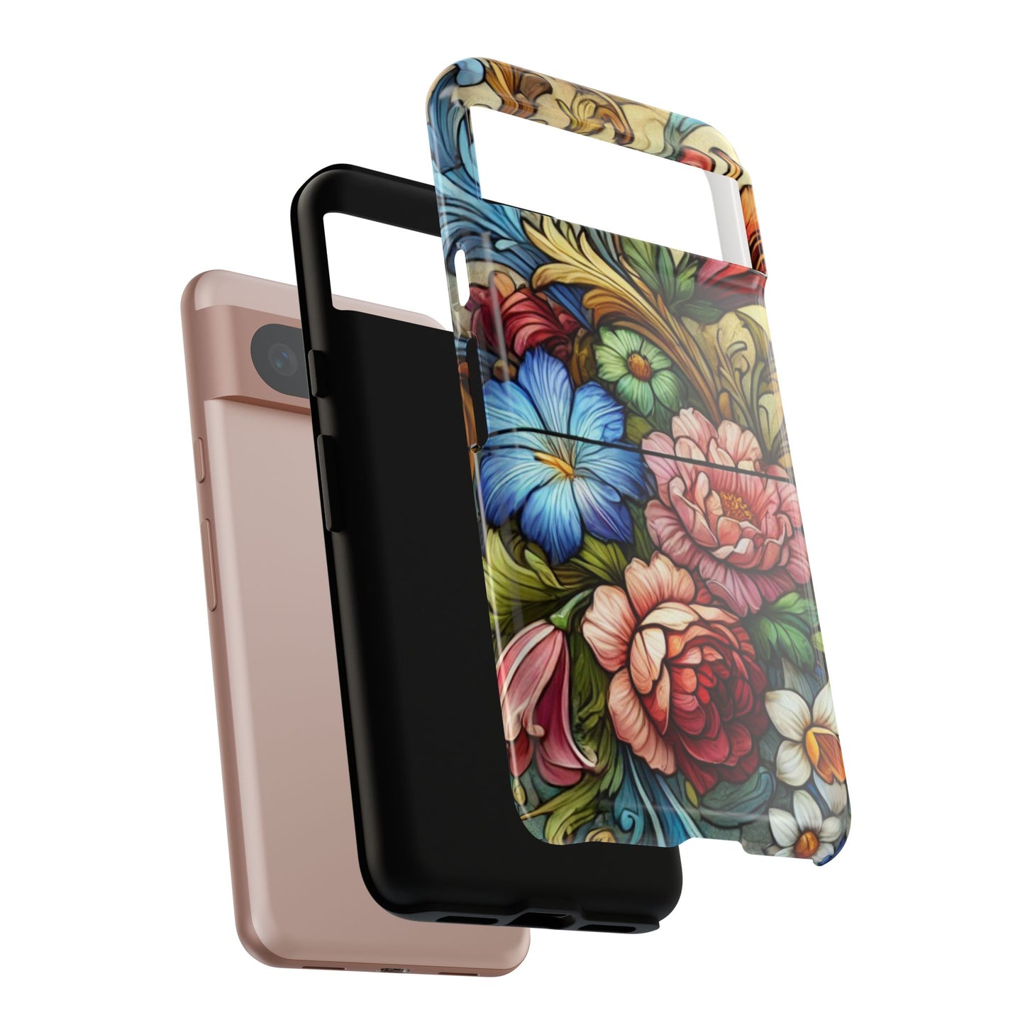 Floral Phone Case, Tough Cases with Colorful Floral Design, Gift for Her, Elegant Phone Cover, Spring Vibes, Unique Design