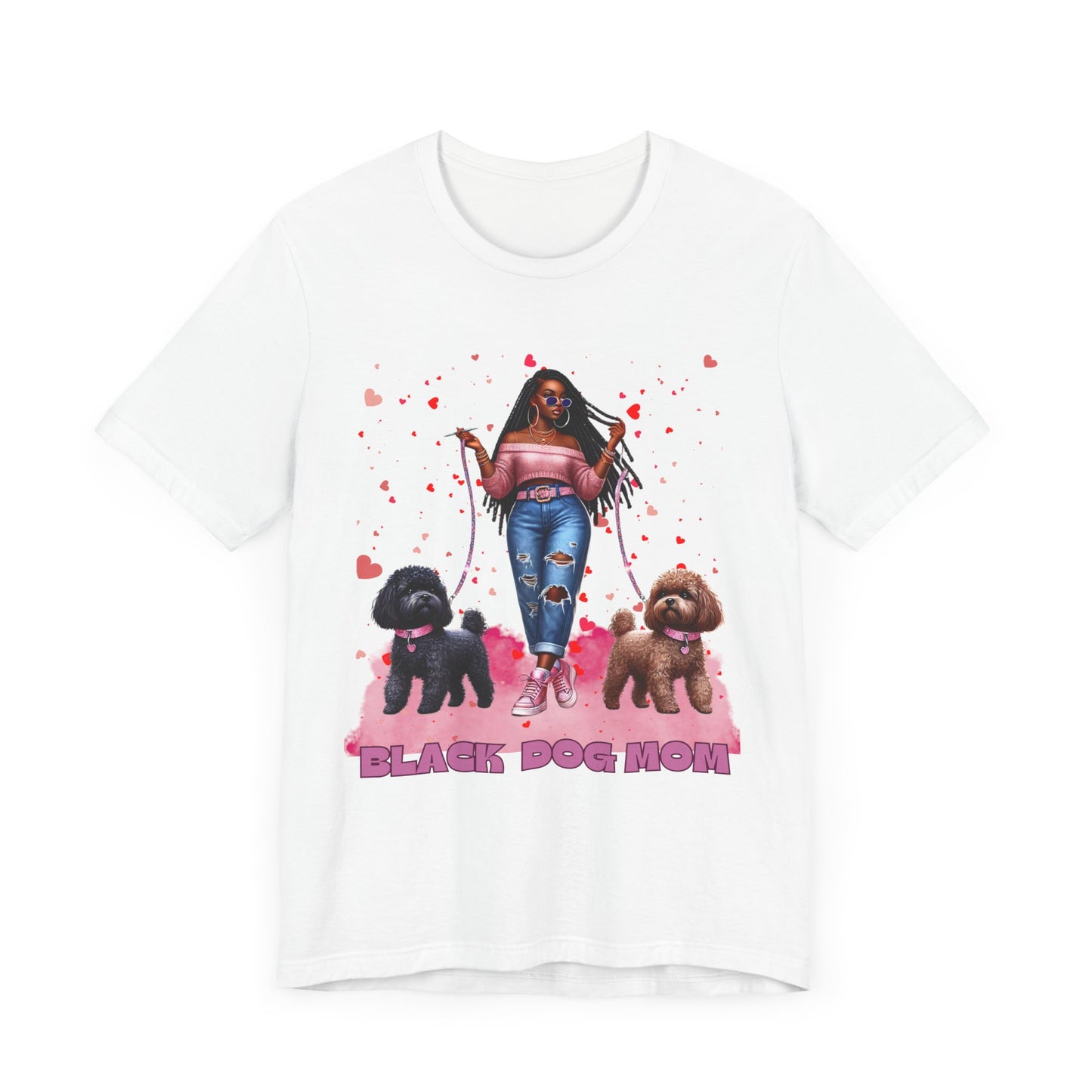 Black Dog Mom Tee, Cute Dog Lover Shirt, Pet Owner Gift, Valentine's Day Gift, Dog Mom Apparel, Animal Lover T-Shirt, Casual Style