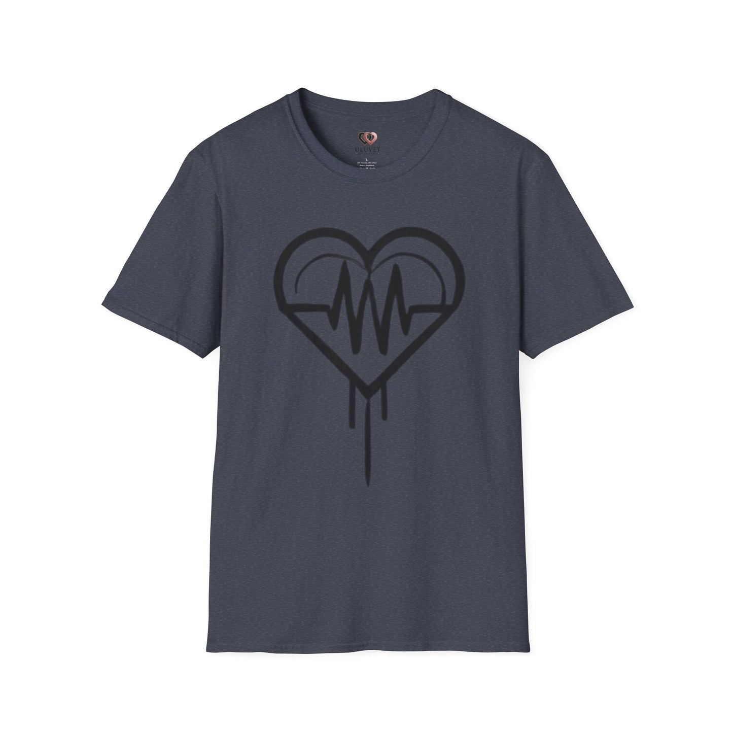 Heartbeat Graphic Unisex T-Shirt, Softstyle Tee, Heartbeat Shirt, Casual Wear, Gift for Music Lovers, Heartbeat Art
