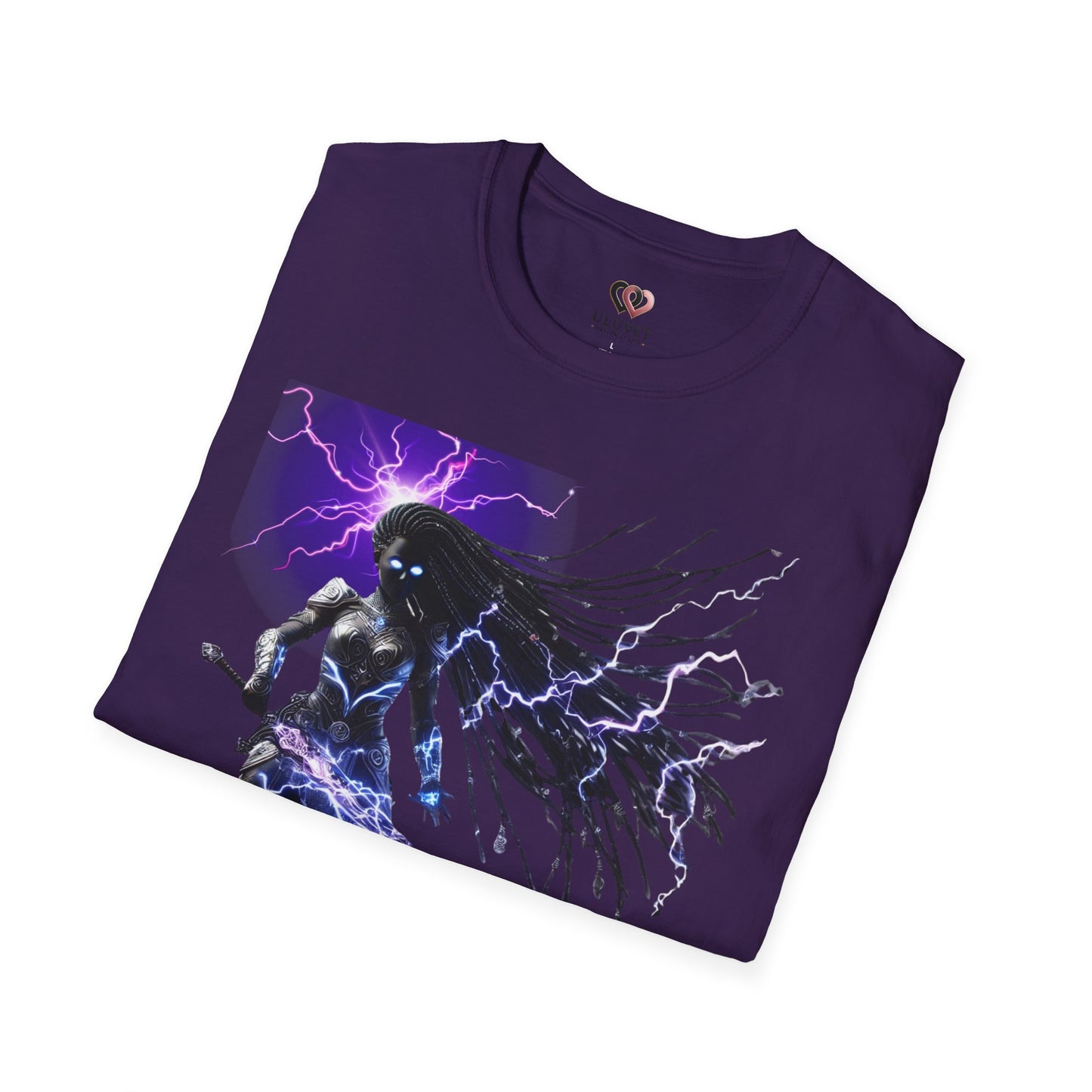 Electrifying Warrior T-Shirt - Unisex Softstyle Tee, Anime Apparel, Boutiques, Gifts for Gamers, Birthday Present, Casual Wear
