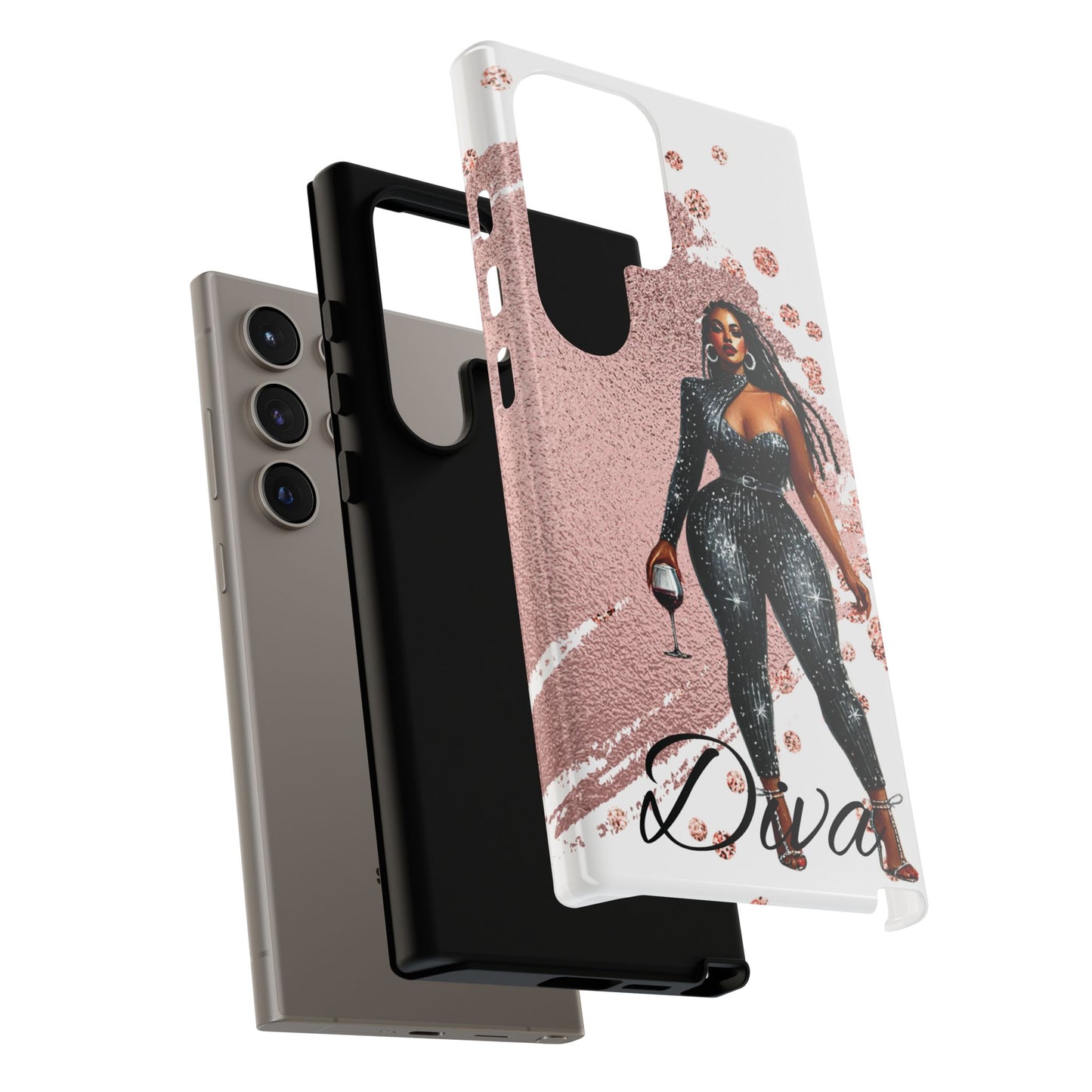 Glamorous Diva Cell Phone Case, Stylish Female Beauty Cover, Tough Cases for Women, Fabulous Girl Boss Accessories, Fashionable Lady Phone