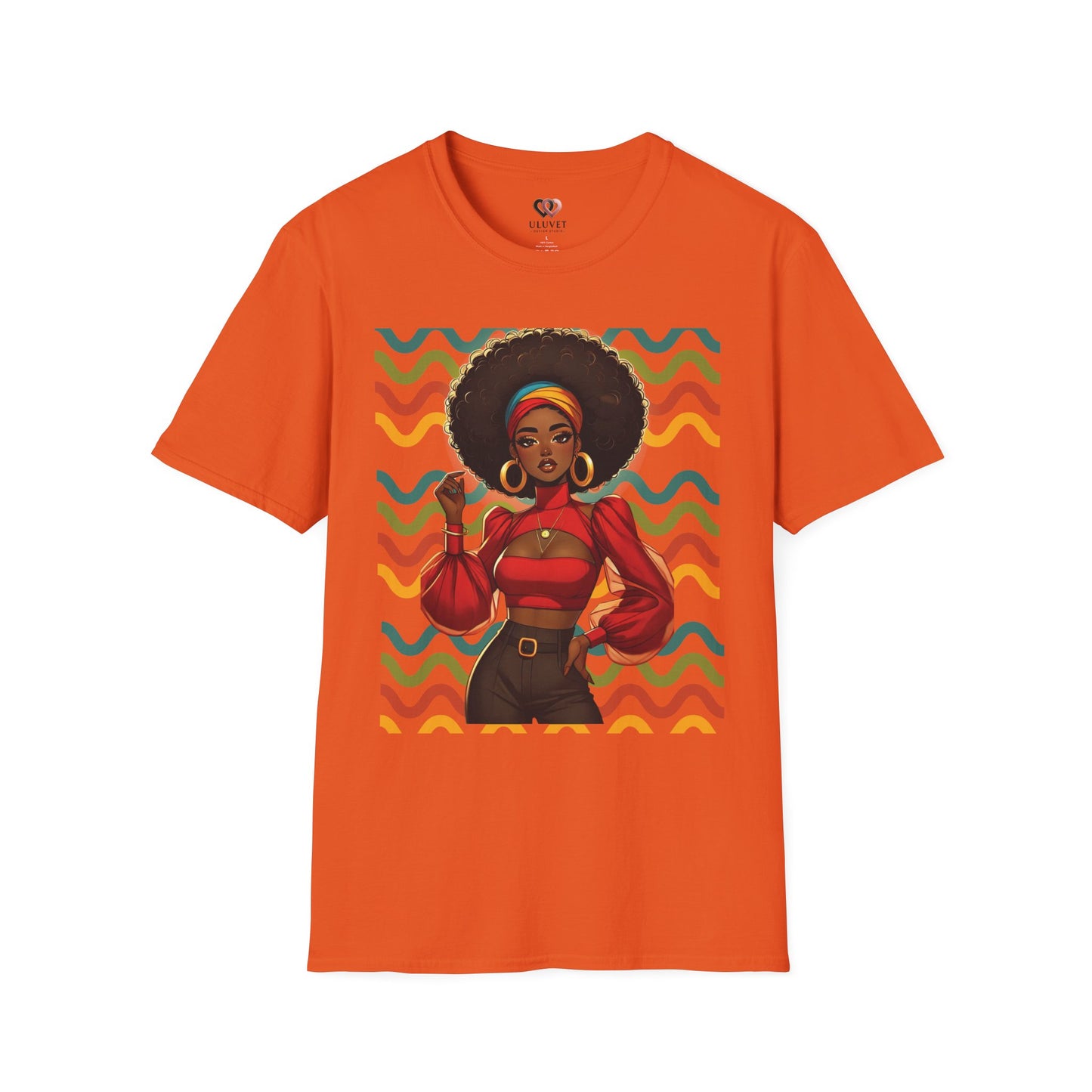 Afro Puff Fashion Tee — Retro Vibes Black Girl Magic T-Shirt