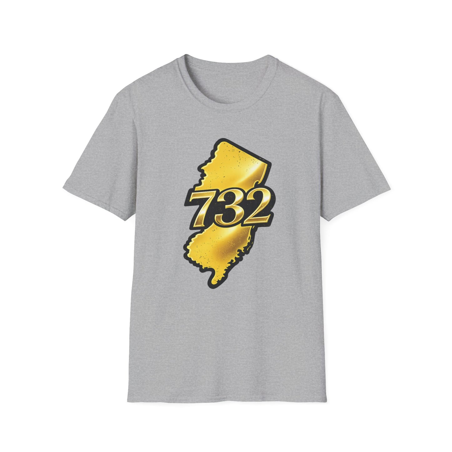732 New Jersey Map T-Shirt — Gold State Pride Tee