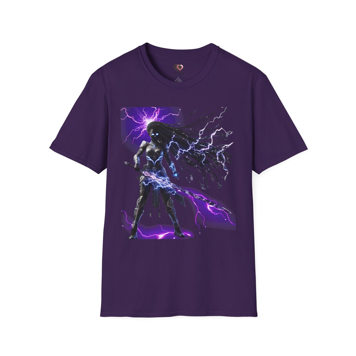 Electrifying Warrior T-Shirt - Unisex Softstyle Tee, Anime Apparel, Boutiques, Gifts for Gamers, Birthday Present, Casual Wear