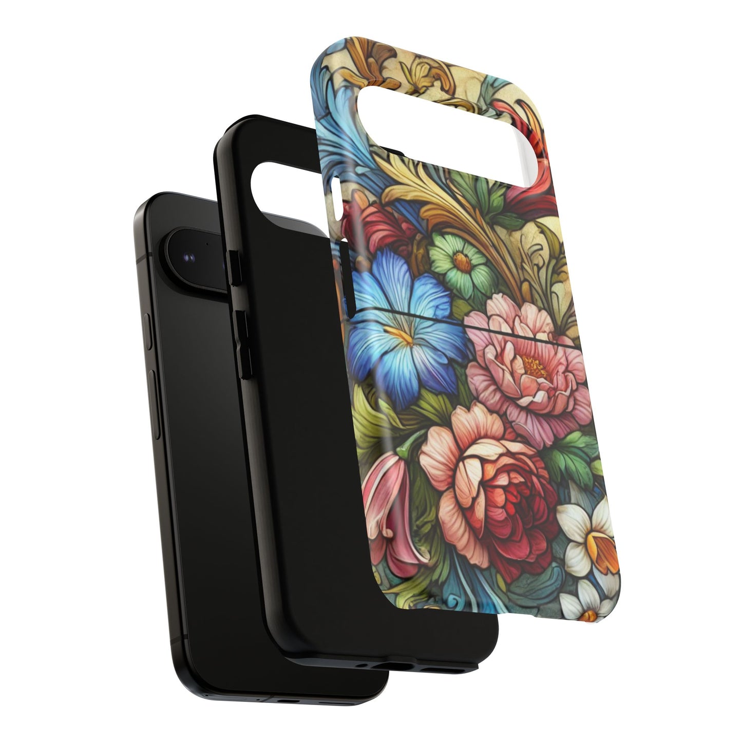 Floral Phone Case, Tough Cases with Colorful Floral Design, Gift for Her, Elegant Phone Cover, Spring Vibes, Unique Design