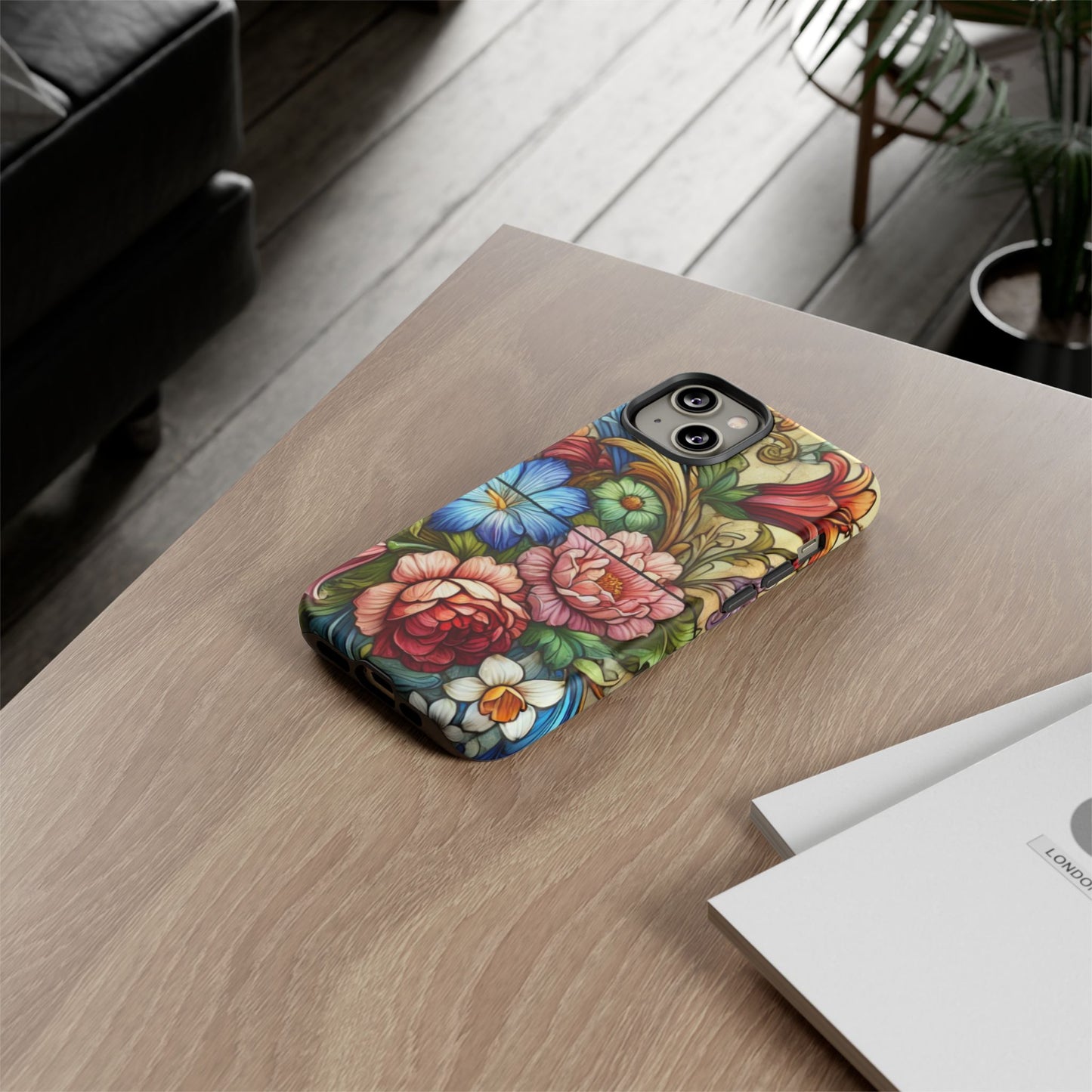 Floral Phone Case, Tough Cases with Colorful Floral Design, Gift for Her, Elegant Phone Cover, Spring Vibes, Unique Design