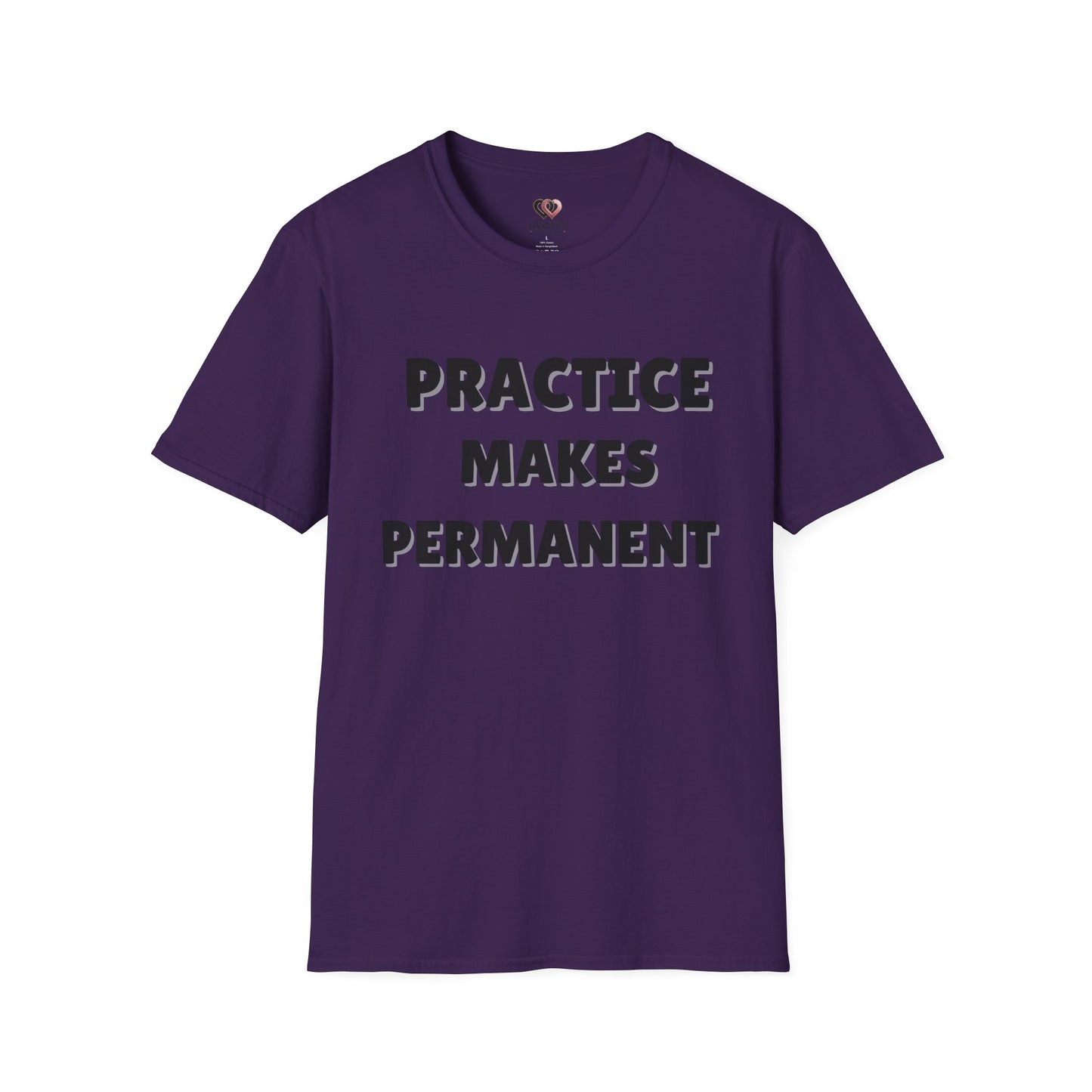 Inspirational Practice Makes Permanent Unisex Softstyle T-Shirt, Motivational Tee, Gift for Students, Educators, Casual Wear, Gym Shirst
