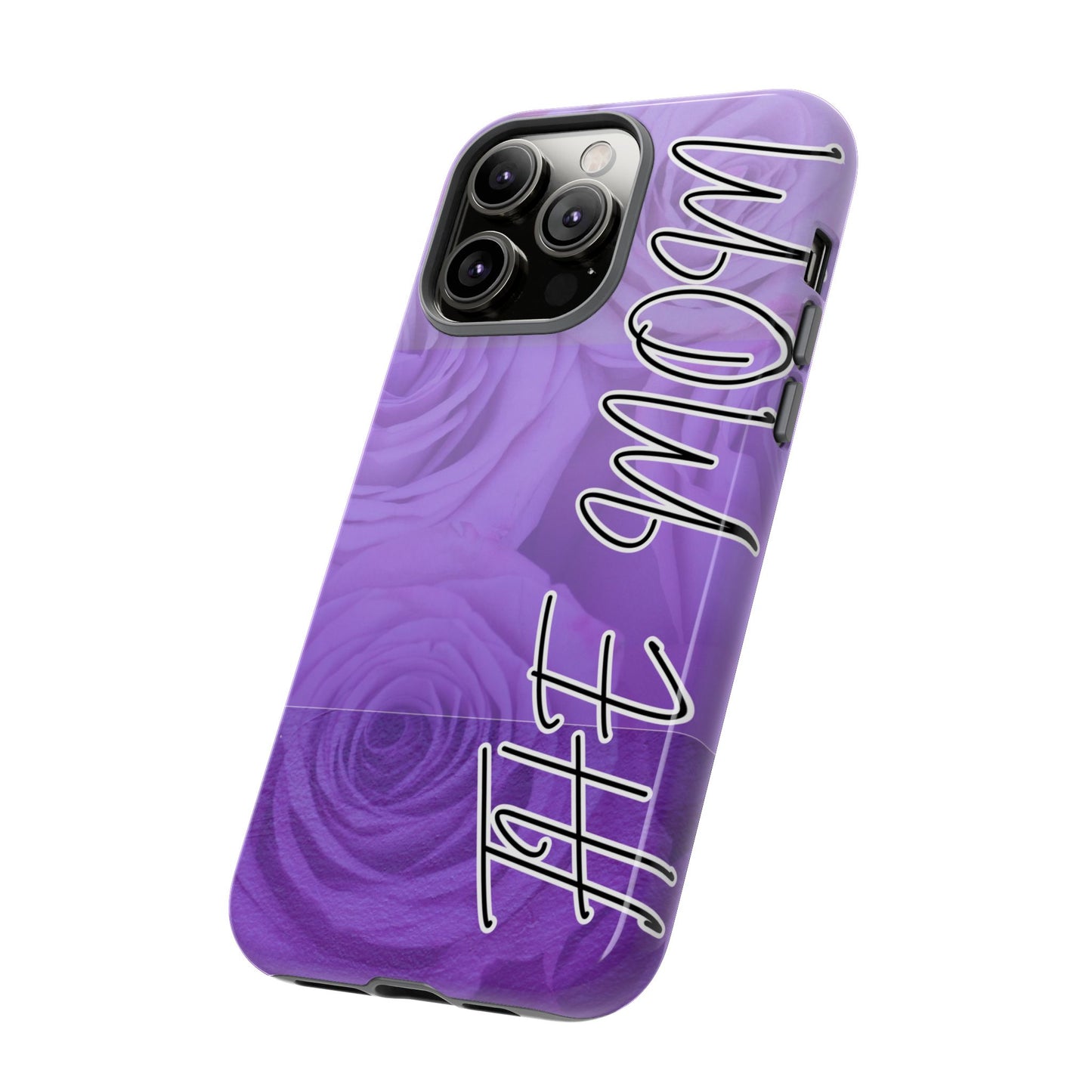 Floral Phone Case for Moms, Tough Cases, Purple Rose Design, Mother's Day Gift, Stylish Protection, Unique Mom Gift