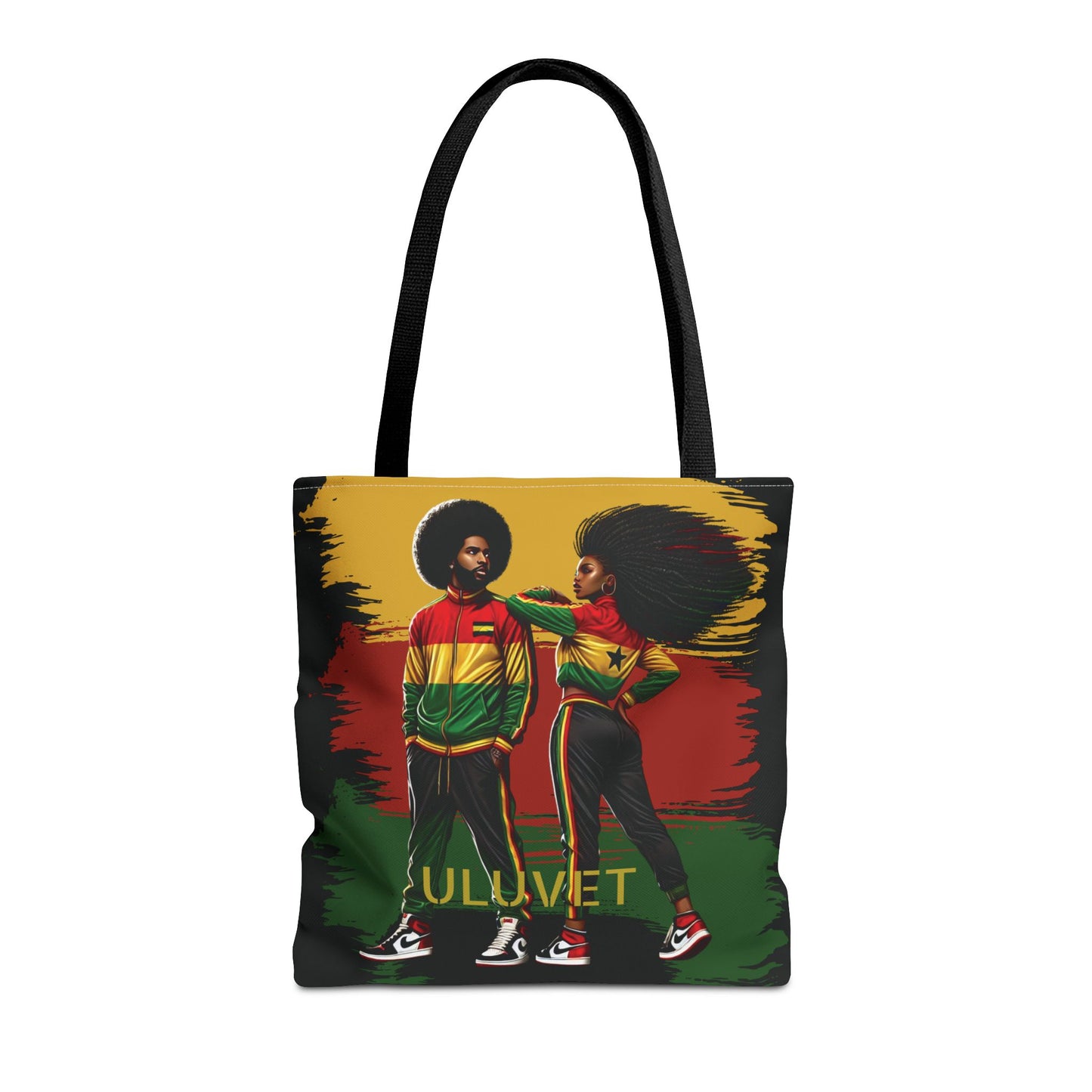 Customizable. Reggae Roots Tote Bag. Afrocentric Couple Design