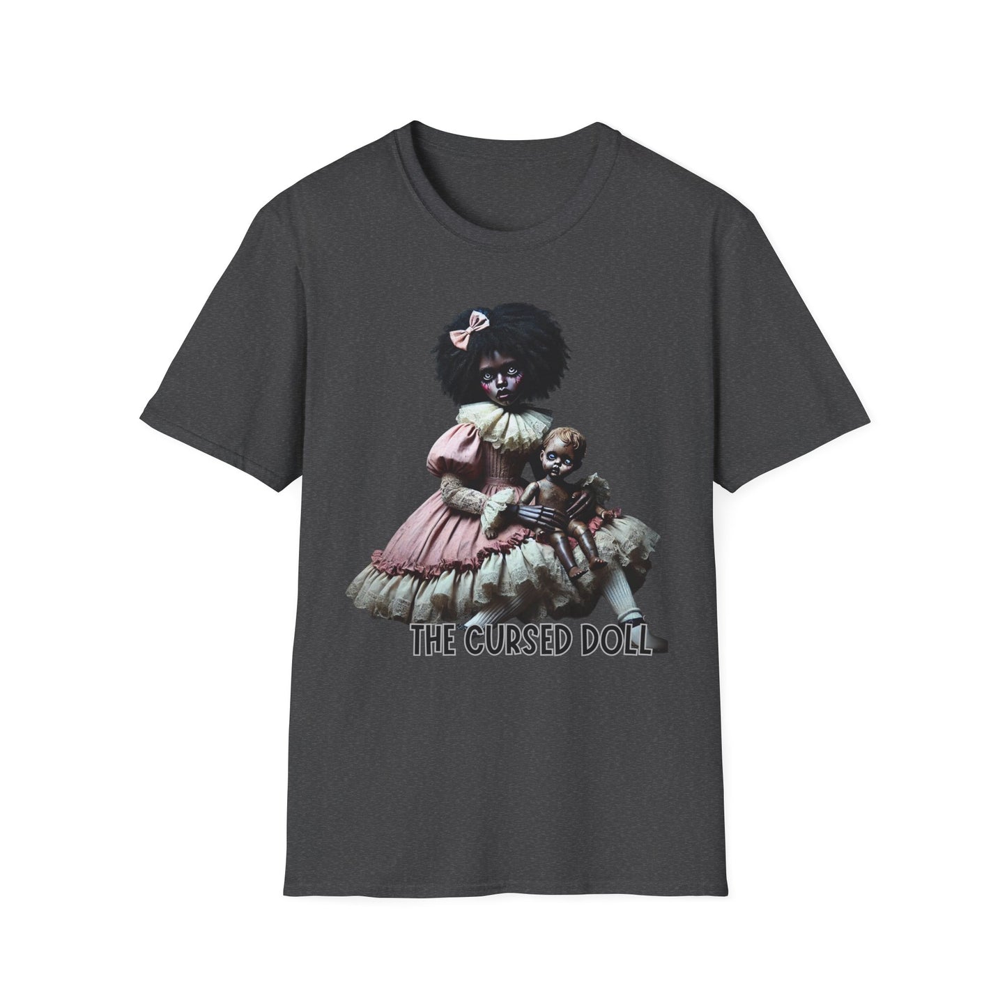 Cursed Doll Graphic Tee, Unisex Graphic T-Shirt, Horror Themed Shirt, Halloween Costume, Gifts for Horror Fans, Spooky Apparel