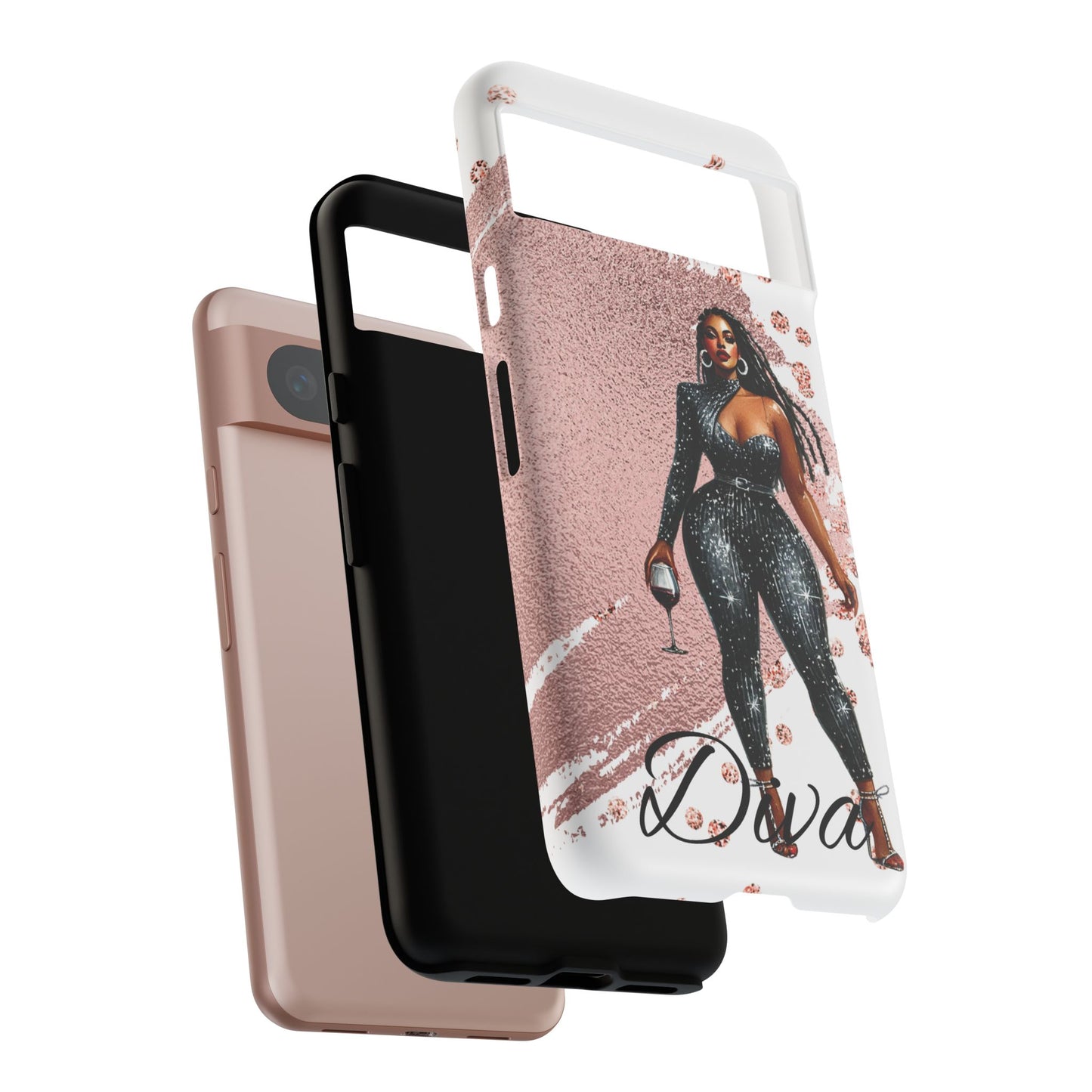 Glamorous Diva Cell Phone Case, Stylish Female Beauty Cover, Tough Cases for Women, Fabulous Girl Boss Accessories, Fashionable Lady Phone