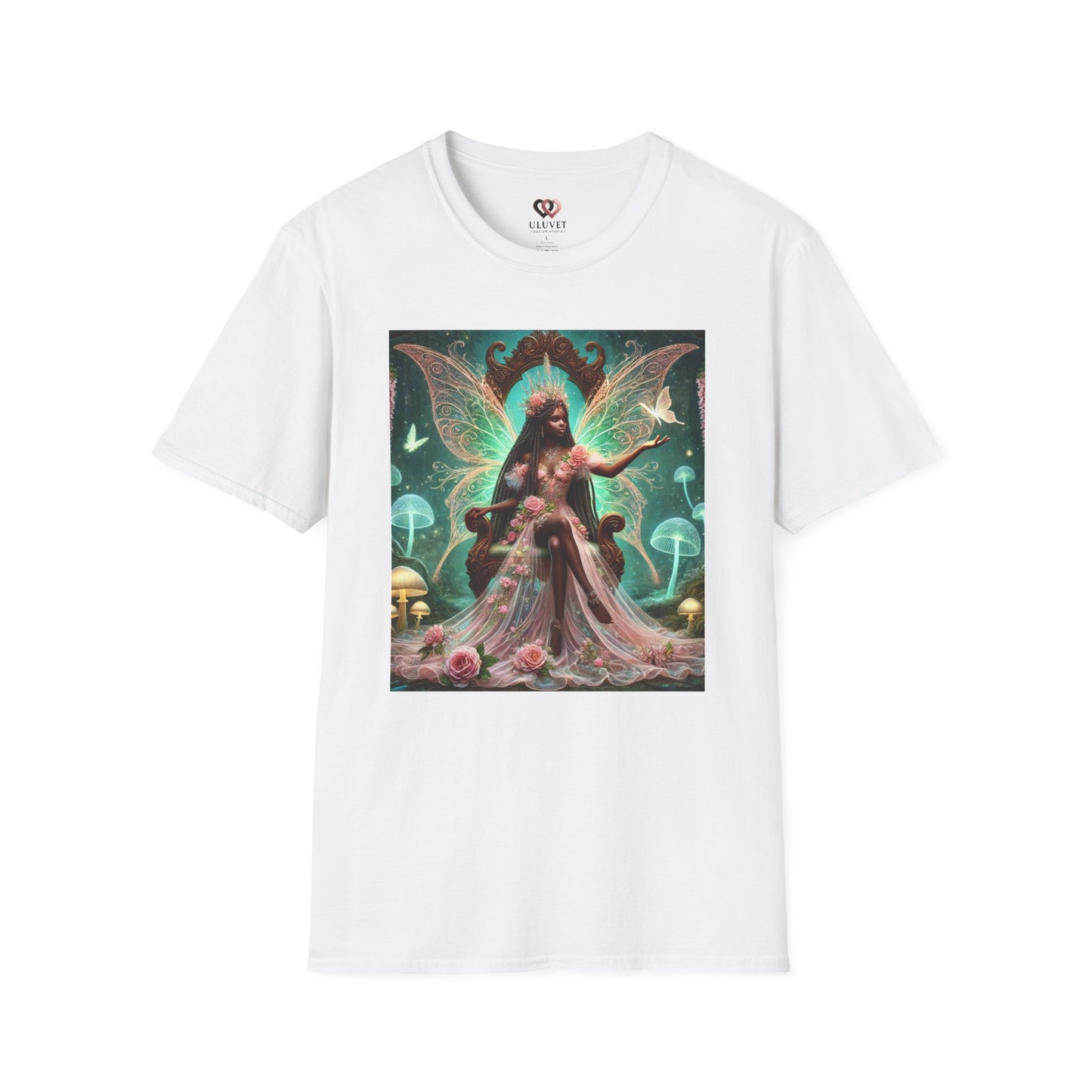 Fairy Garden Unisex Softstyle T-Shirt, Fantasy Tee, Gift for Nature Lovers, Fairy Art T-Shirt, Magical Apparel, Cosplay Top