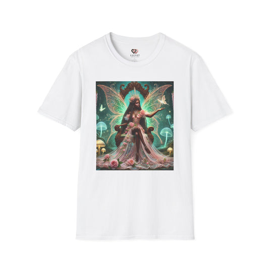 Fairy Garden Unisex Softstyle T-Shirt, Fantasy Tee, Gift for Nature Lovers, Fairy Art T-Shirt, Magical Apparel, Cosplay Top