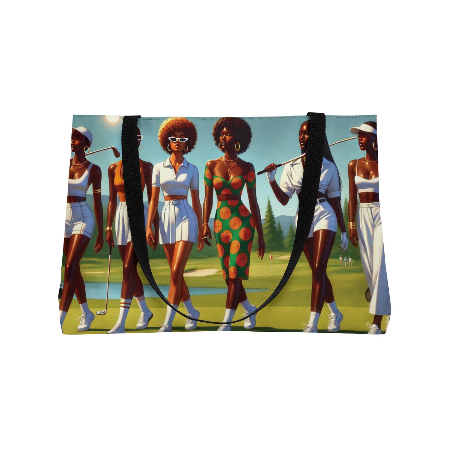 Retro Golf Divas Weekender Tote Bag. 70s Afro Chic