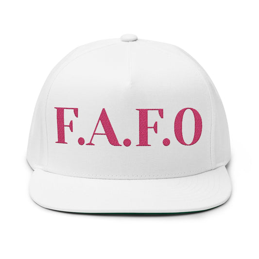 Stylish Embroidered Flat Bill Cap - F.A.F.O. Hat, Trendy Apparel, Gift for Him/Her, Casual Accessories, Summer Fashion