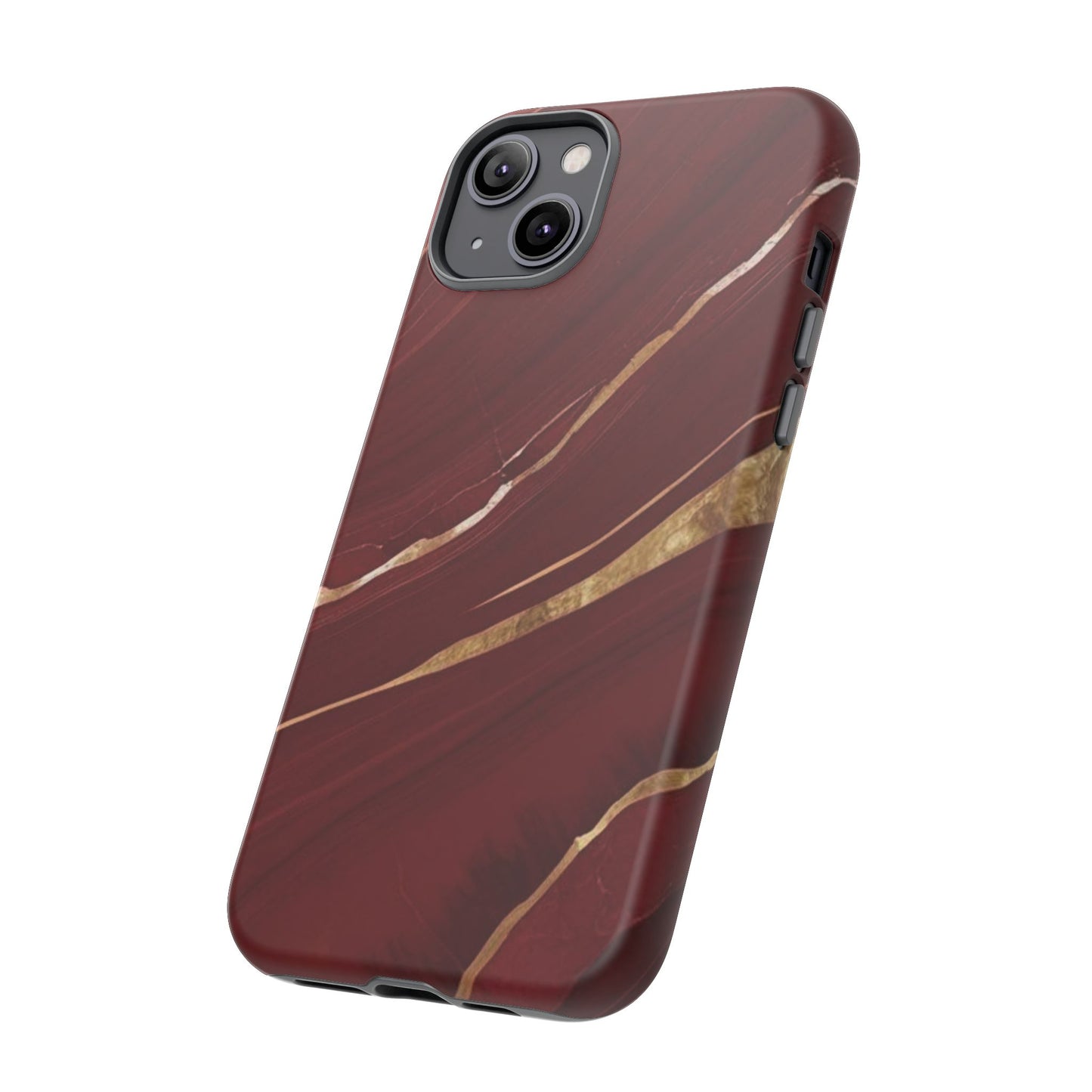 Elegant Red Marble Phone Case - Tough Cases, Stylish Phone Cover, Gift for Her, Luxe Cellphone Protection, Modern Accessories