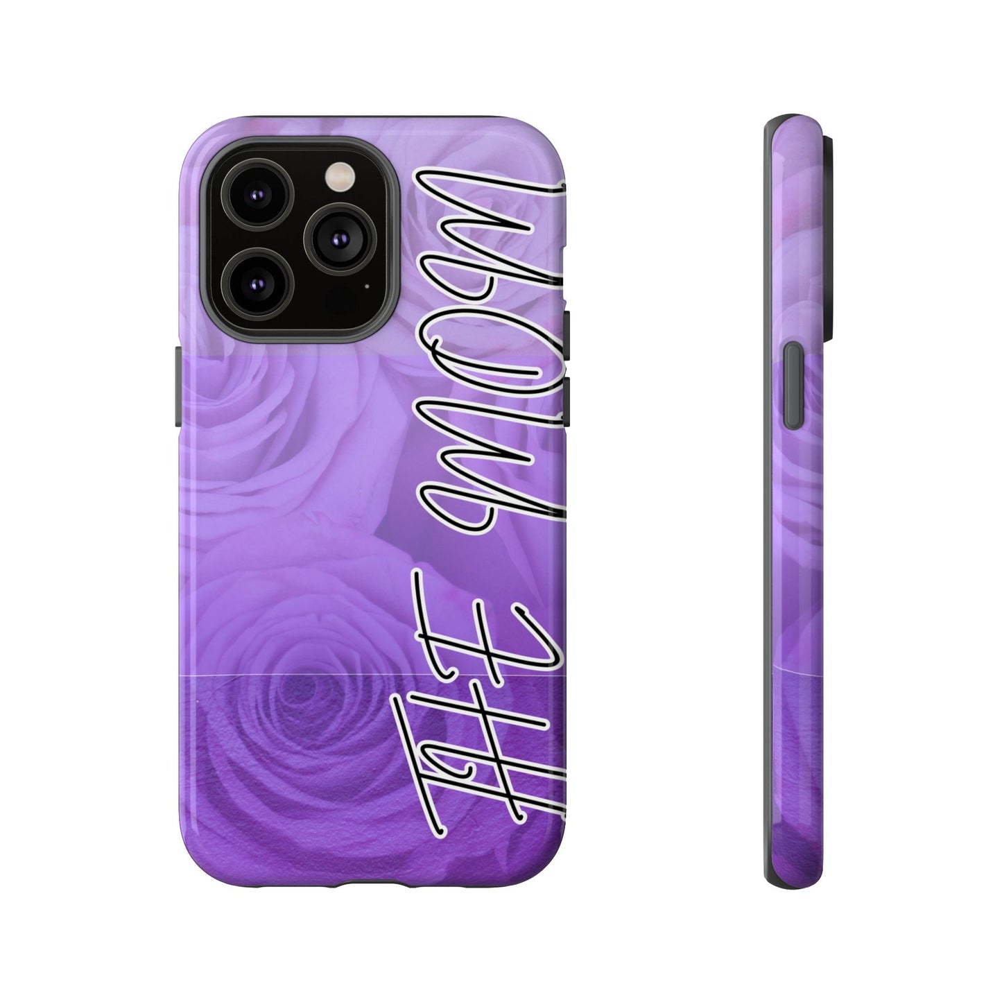 Floral Phone Case for Moms, Tough Cases, Purple Rose Design, Mother's Day Gift, Stylish Protection, Unique Mom Gift