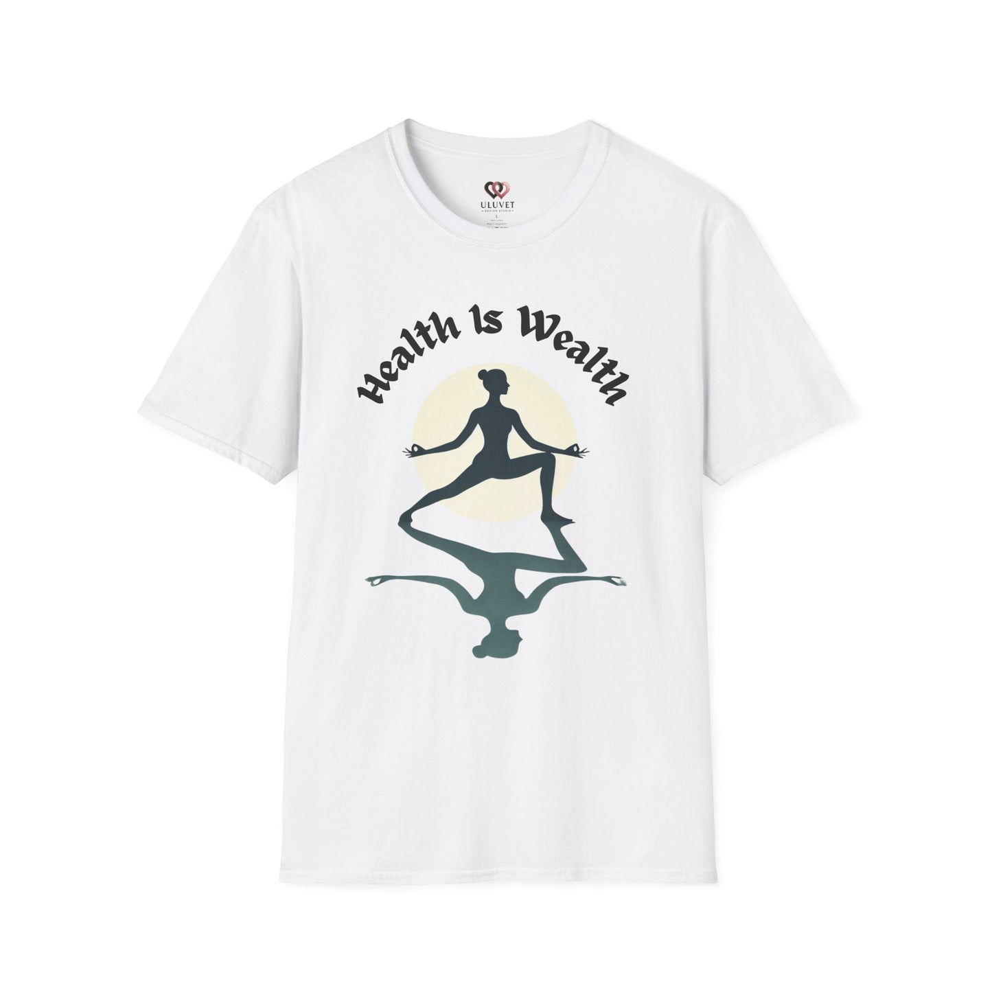 Mindfulness T-Shirt: Health Is Wealth, Yoga Apparel, Unisex Yoga Shirt, Wellness Gift, Motivational Tee, Self-Care Clothing