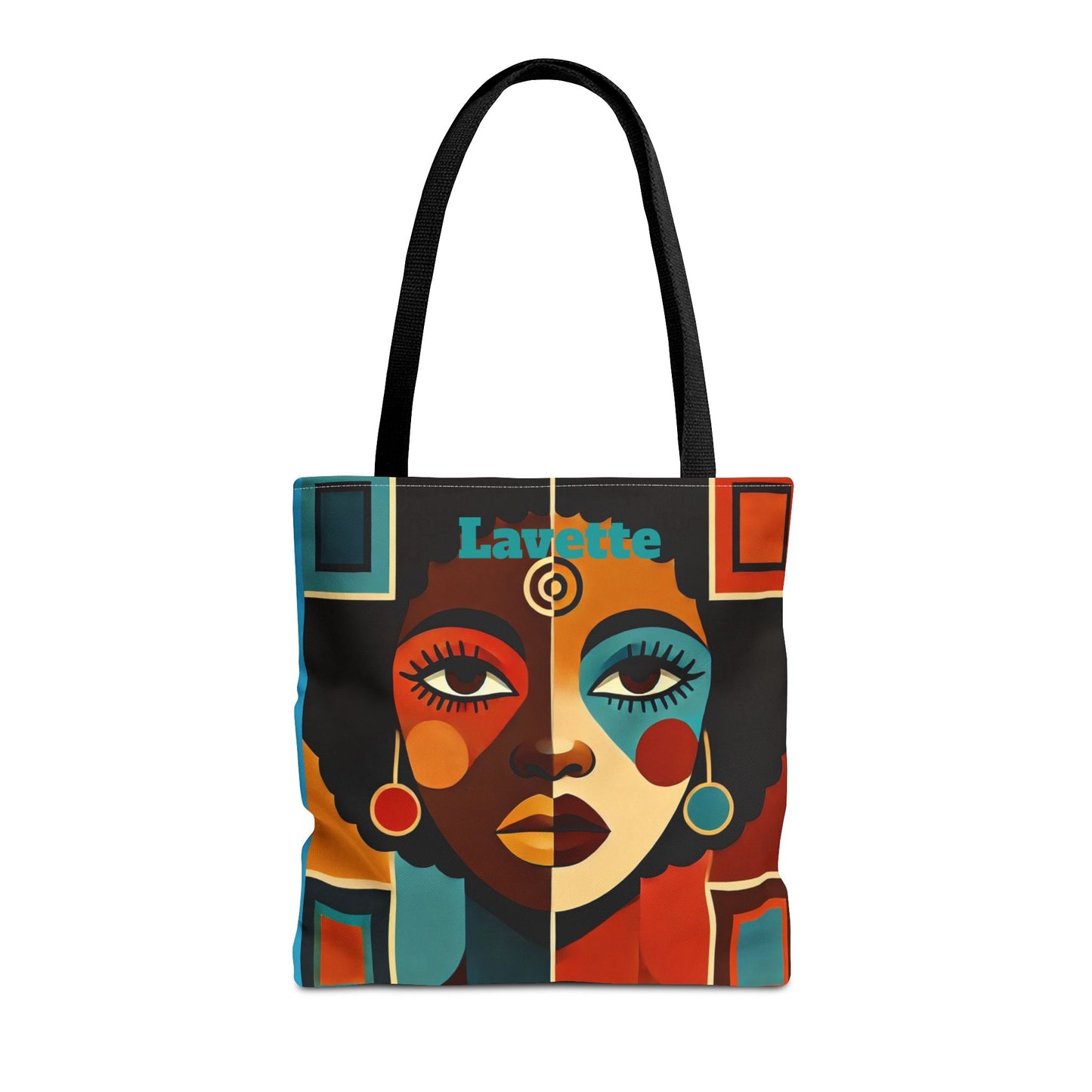 Afro Pop Face Tote Bag | Colorful Retro Portrait AOP