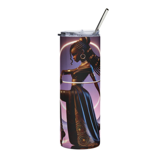 20oz Stainless Steel Tumbler — Afro-Futuristic Warrior Art Travel Cup