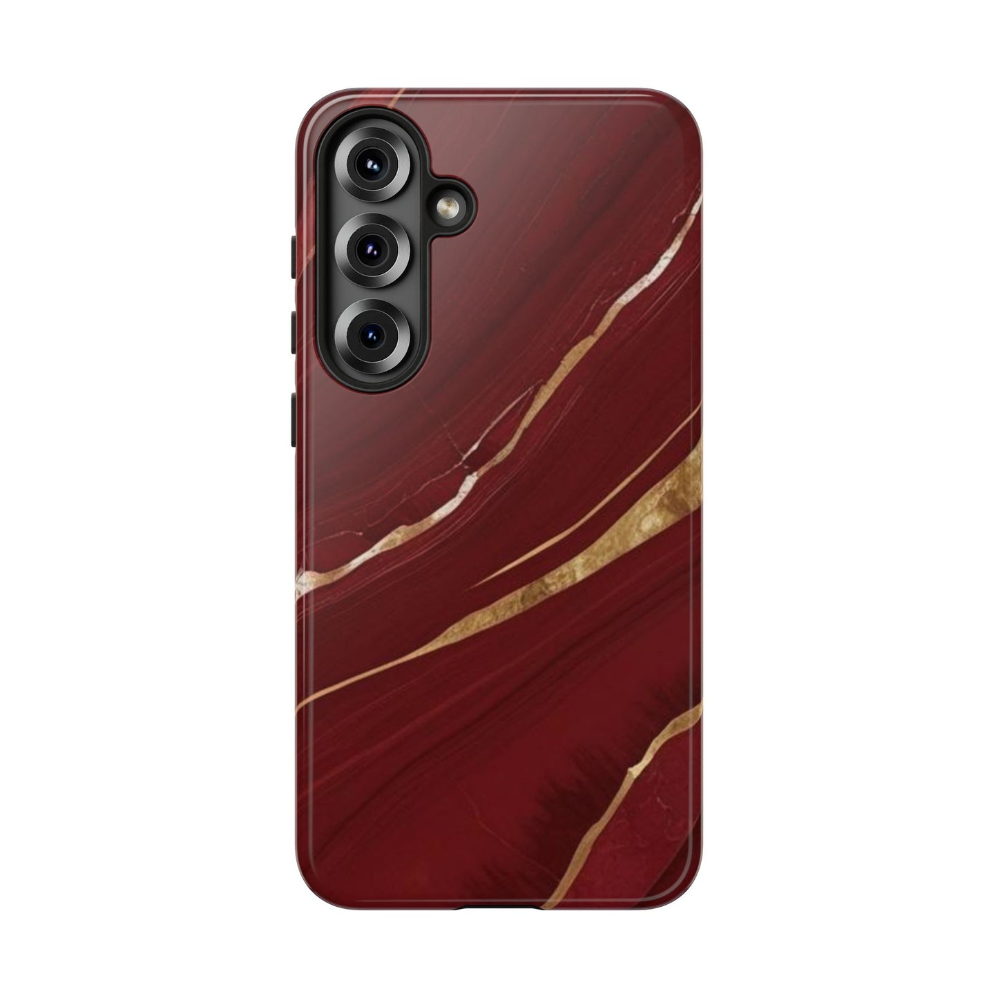 Elegant Red Marble Phone Case - Tough Cases, Stylish Phone Cover, Gift for Her, Luxe Cellphone Protection, Modern Accessories