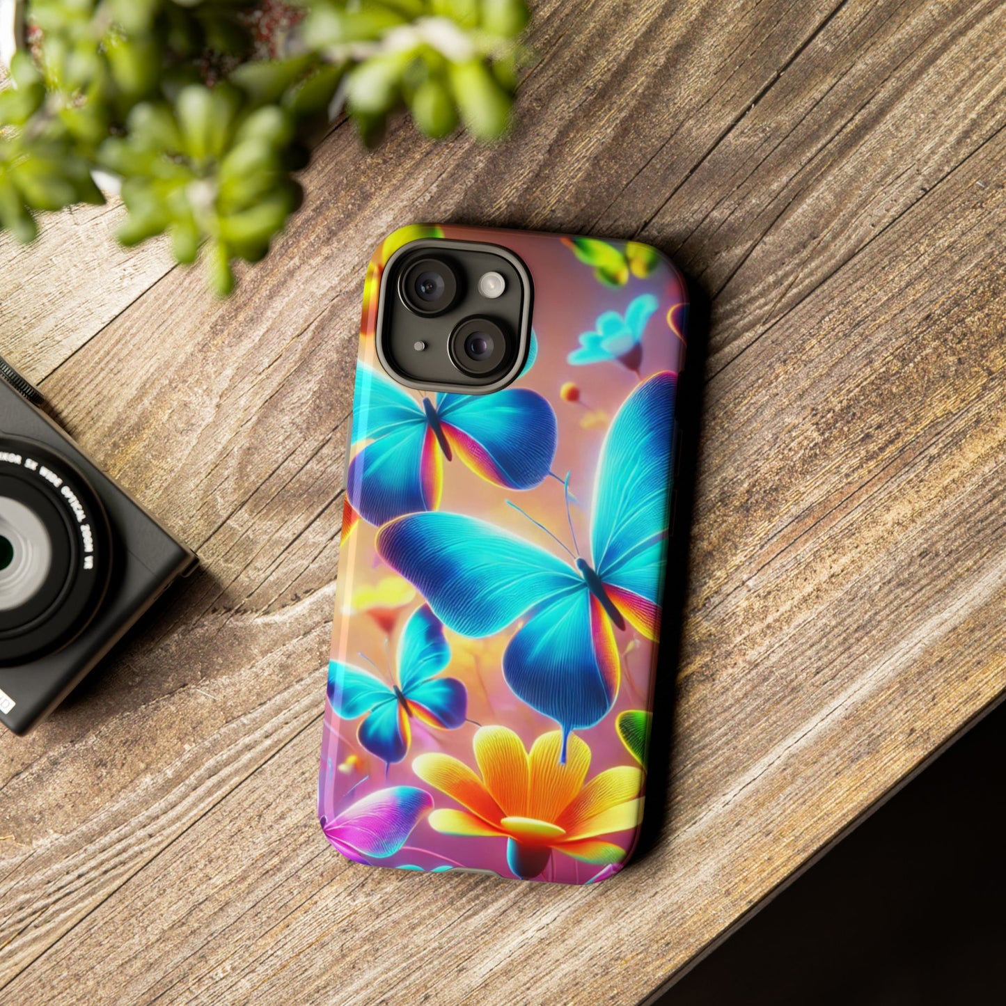 Vibrant Butterfly Phone Case | Colorful Floral Design, Cute Gift for Nature Lovers, Summer Vibes, Phone Accessories, Tough Cases