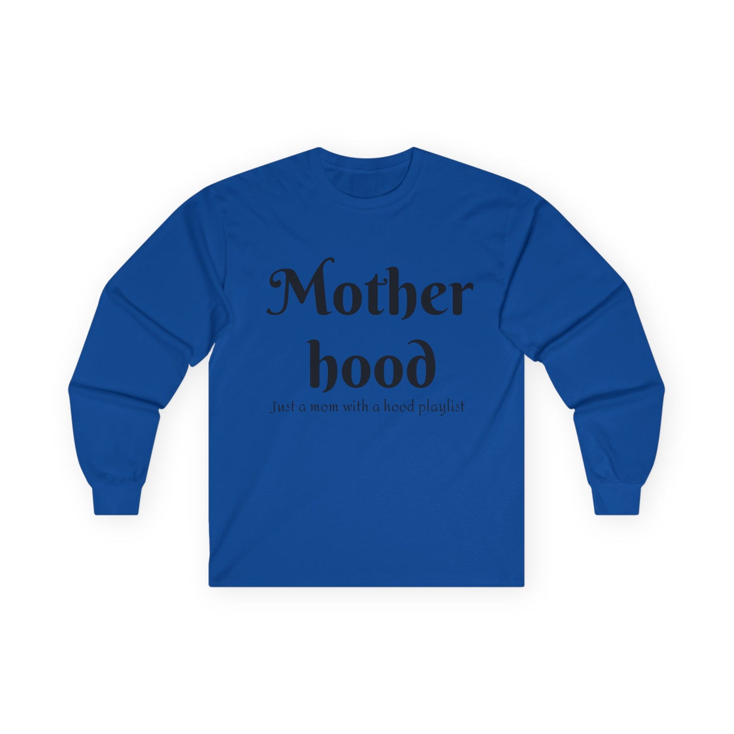Motherhood Playlist Long Sleeve Tee, Gift for Moms, Casual Wear, Music Theme, Mother's Day Gift, Fun Family Shirt