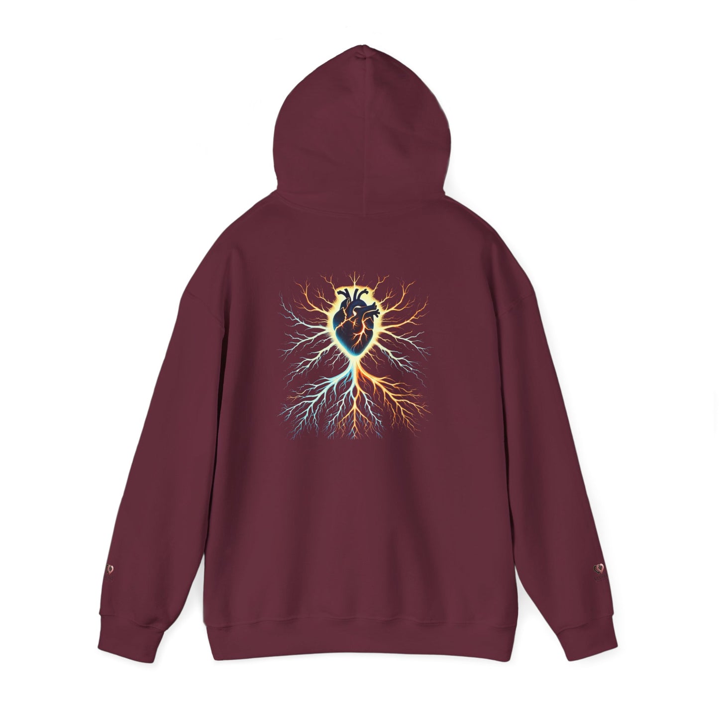Bohemian Heart Tree Hoodie - Unisex Heavy Blend Sweatshirt, Cozy Gift, Spiritual Style, Nature Lover Apparel, Unique Hoodie