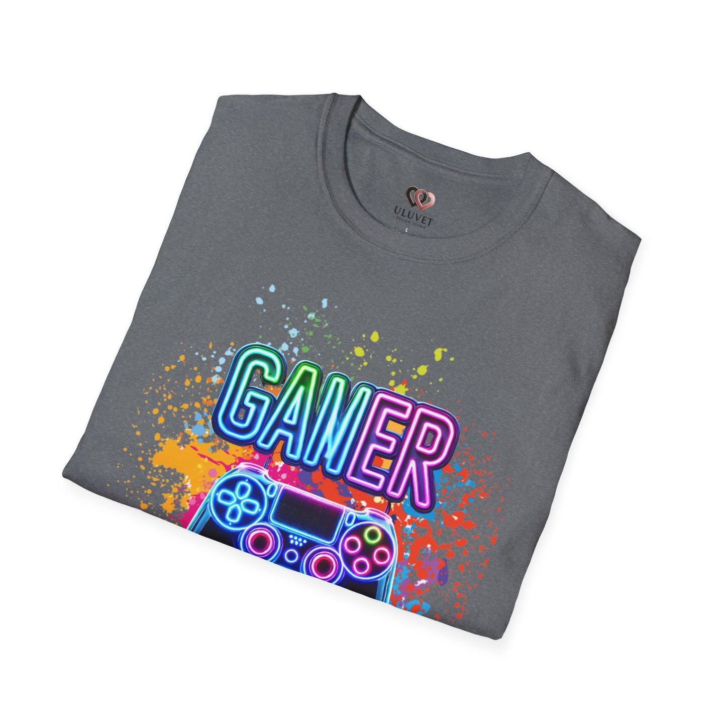 Gamer T-Shirt, Unisex Softstyle Tee, Fun Colors, Gamer Shirt, Gaming Tee, Video Game Tshirt, Casual Gamer Apparel