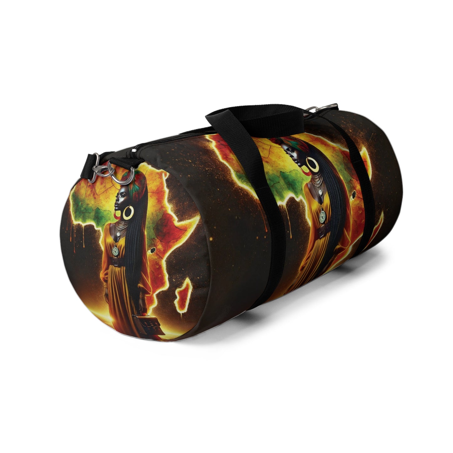 Afro Goddess Illustration Duffel Bag | Afrocentric Warrior Art