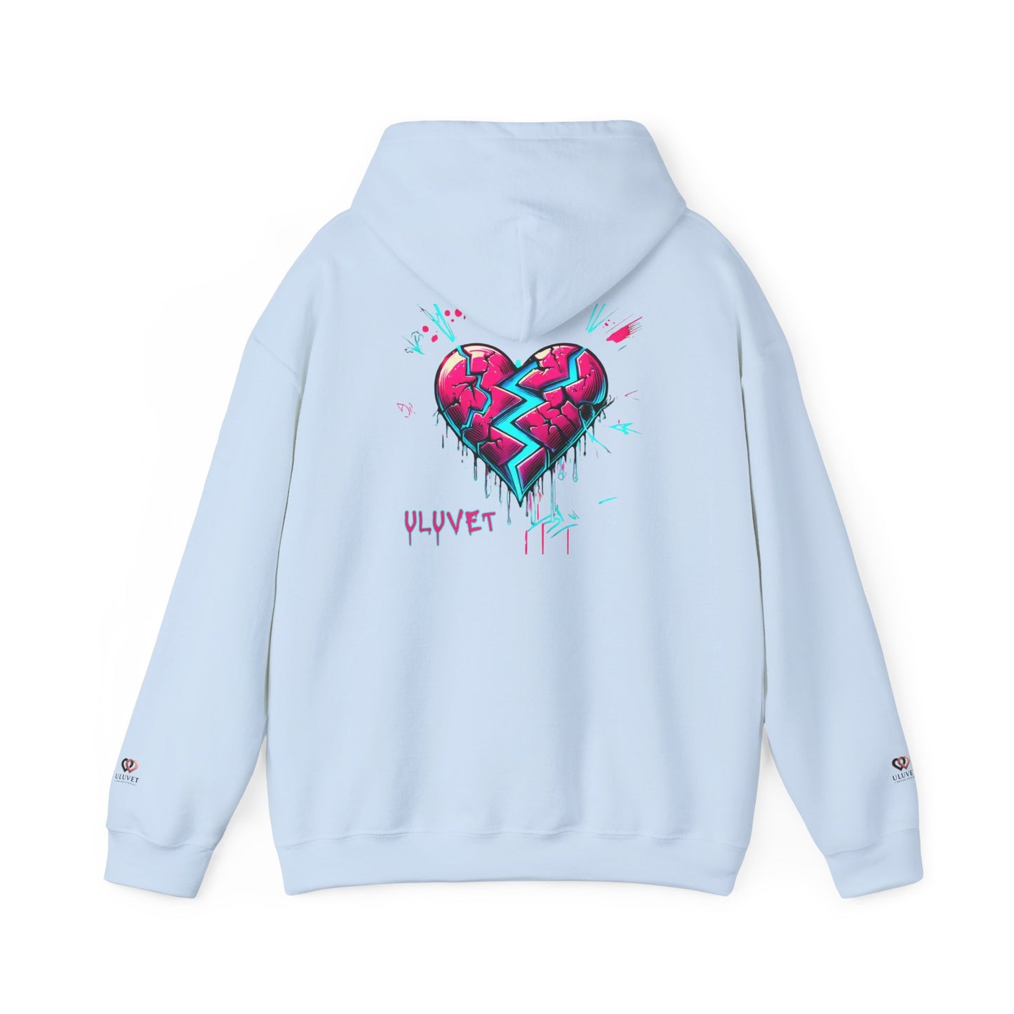 Heartbreak Graffiti Hooded Sweatshirt, Unisex Hoodie, Streetwear Fashion, Gift for Him, Her, Valentine's Day, Trendy Casual Wear